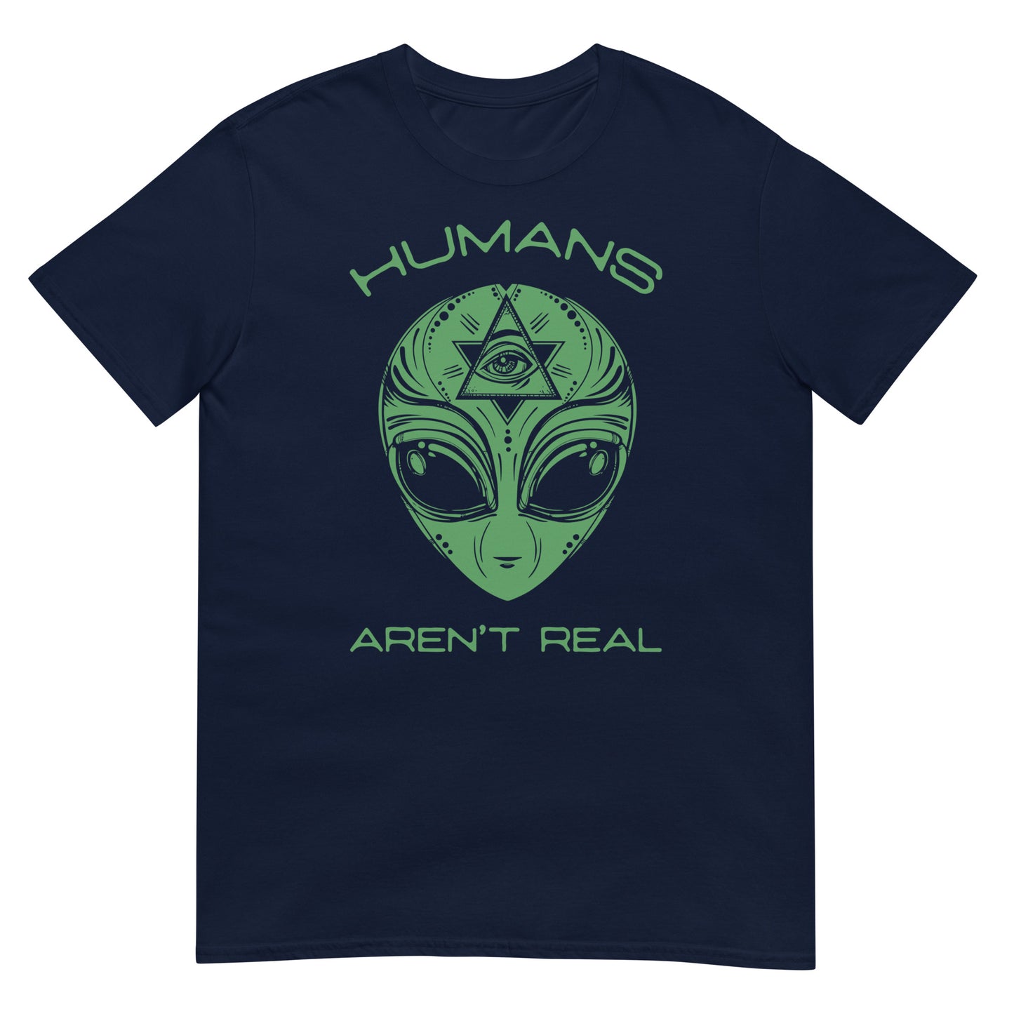 camiseta alien humans arent real azul marino