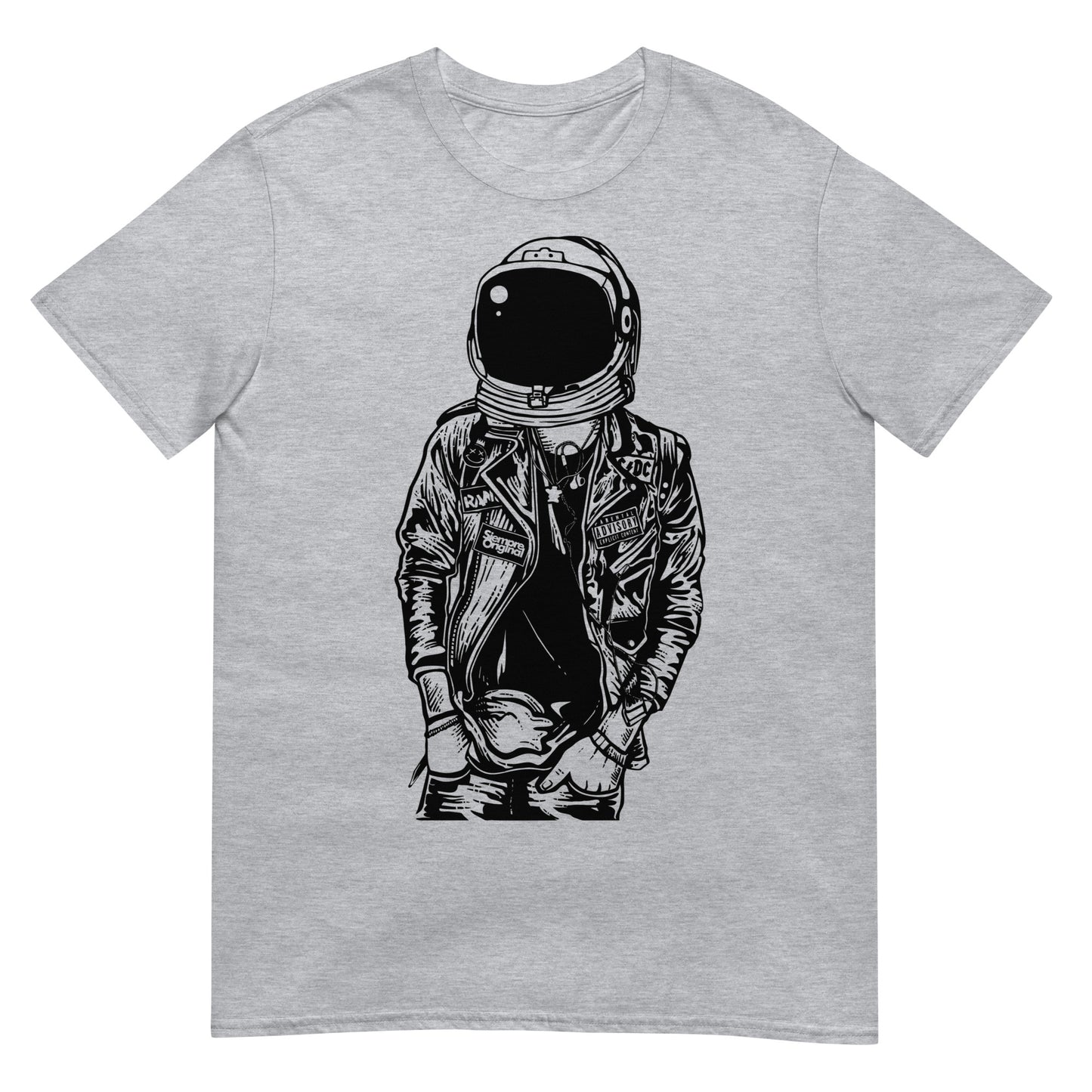 camiseta astronauta punk gris