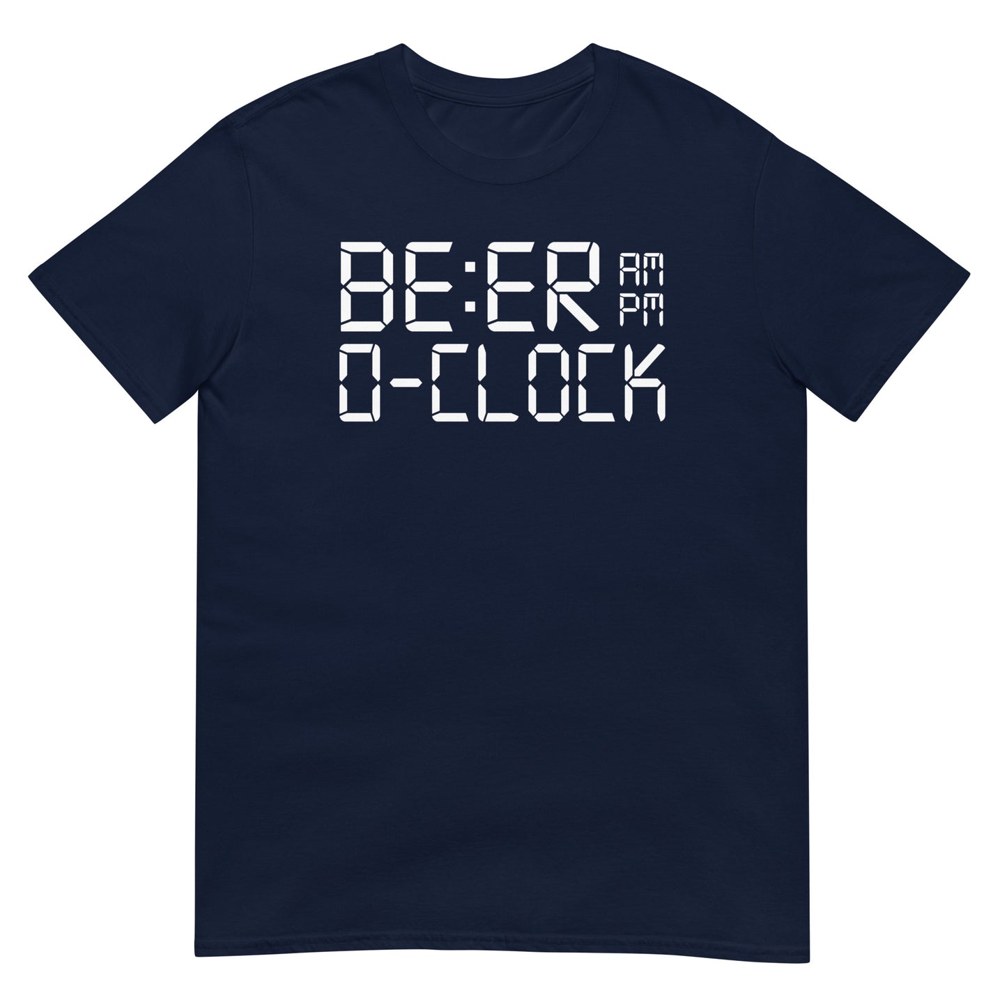camiseta hora beer o clock cerveza azul marino