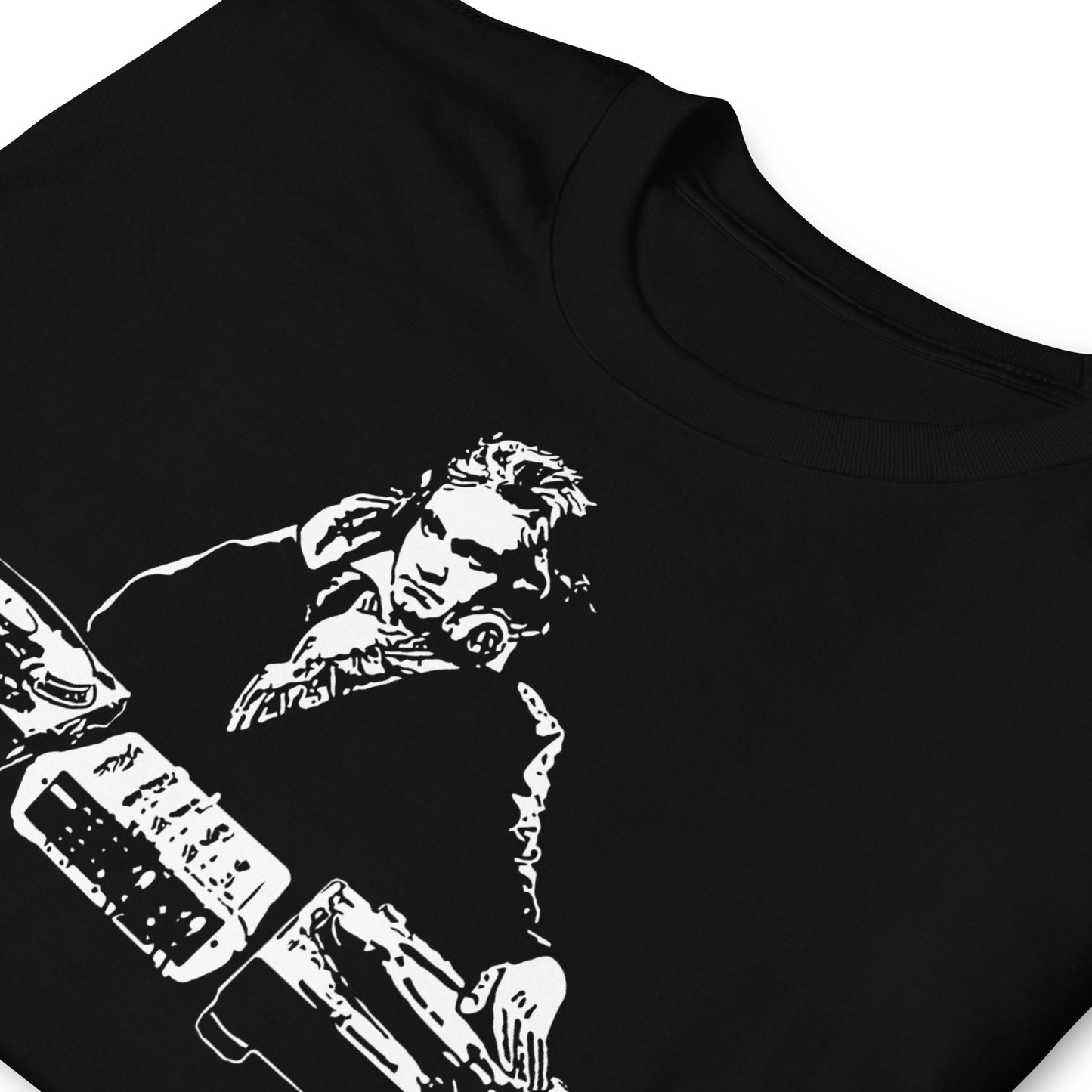 detalle de camiseta beethoven dj deejay en color negro