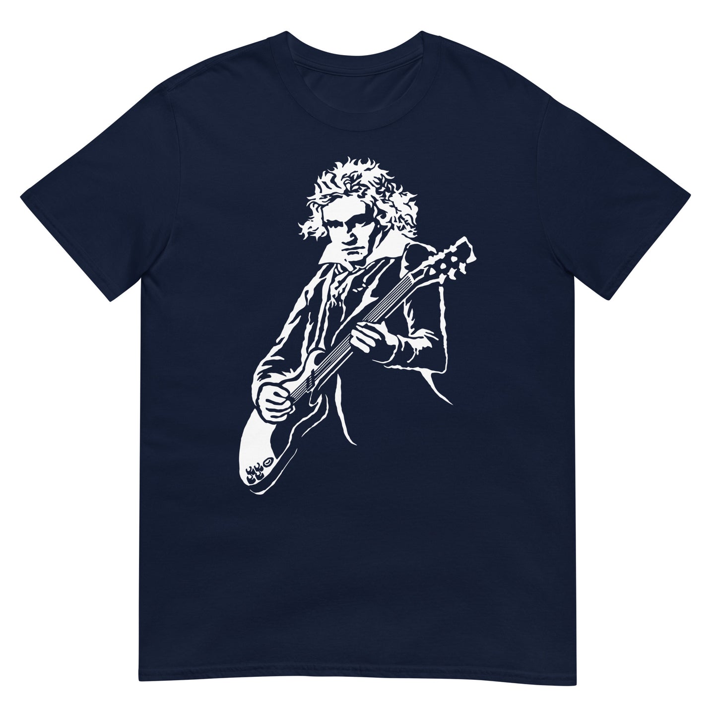 camiseta beethoven guitarra electrica azul marino