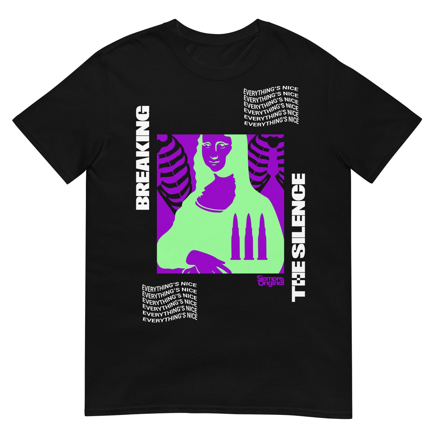 camiseta breaking the silence mona lisa la gioconda siempre original urban en color negro