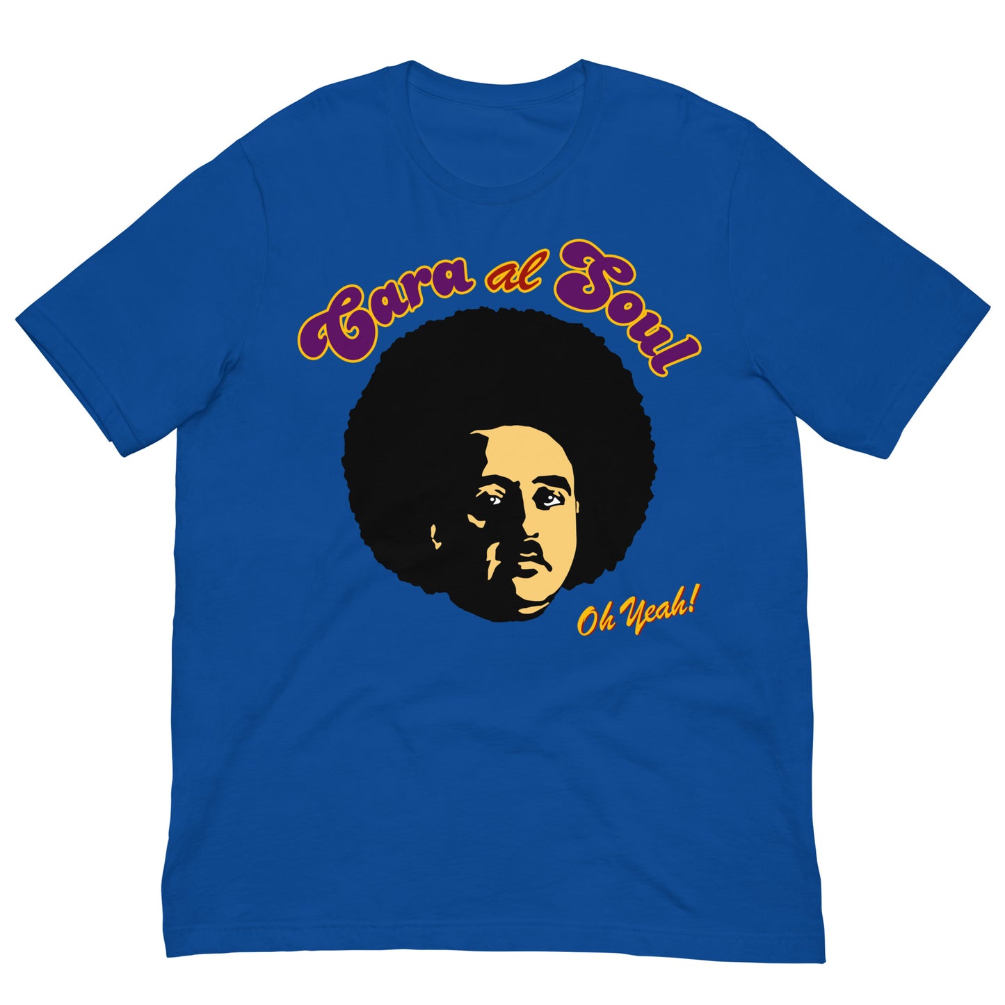 camiseta cara al soul sol francisco franco funk en color azul royal
