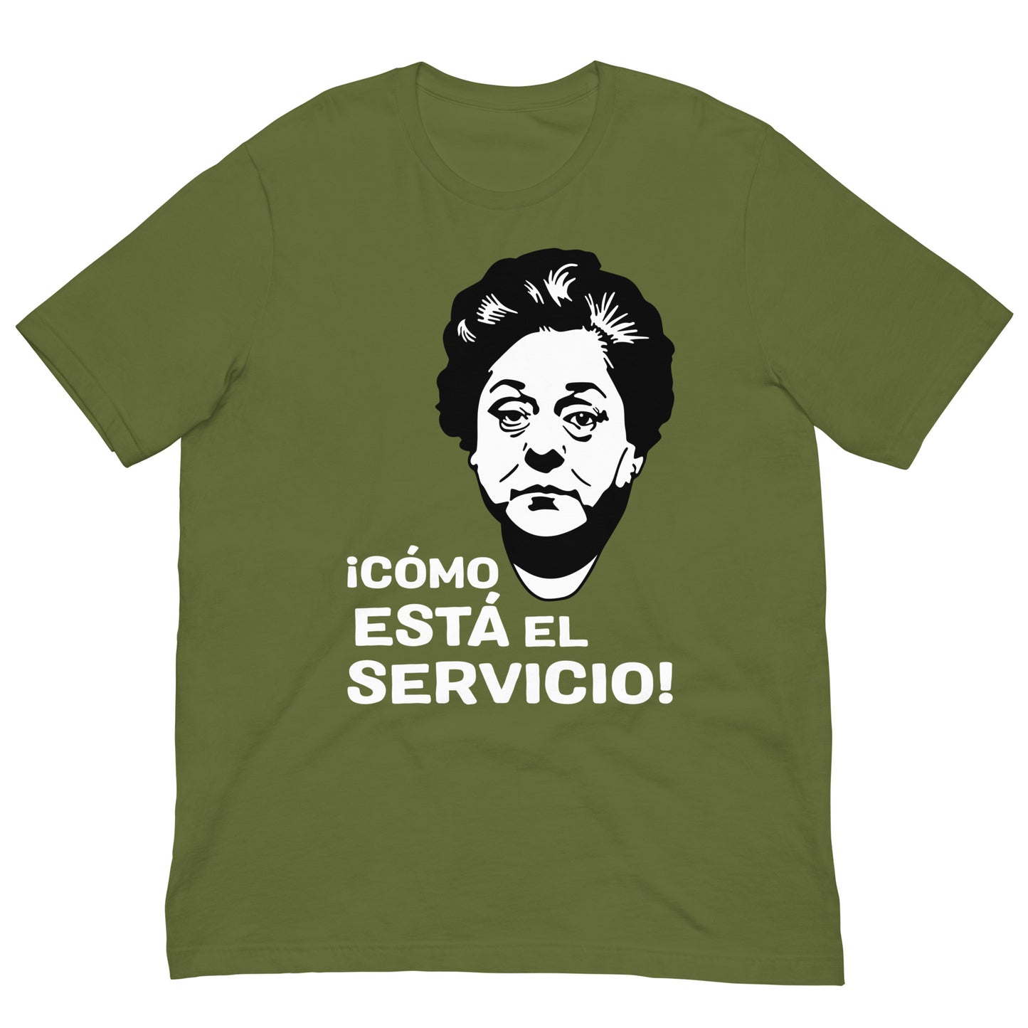 camiseta como esta el servicio rafaela aparicio en color verde oliva