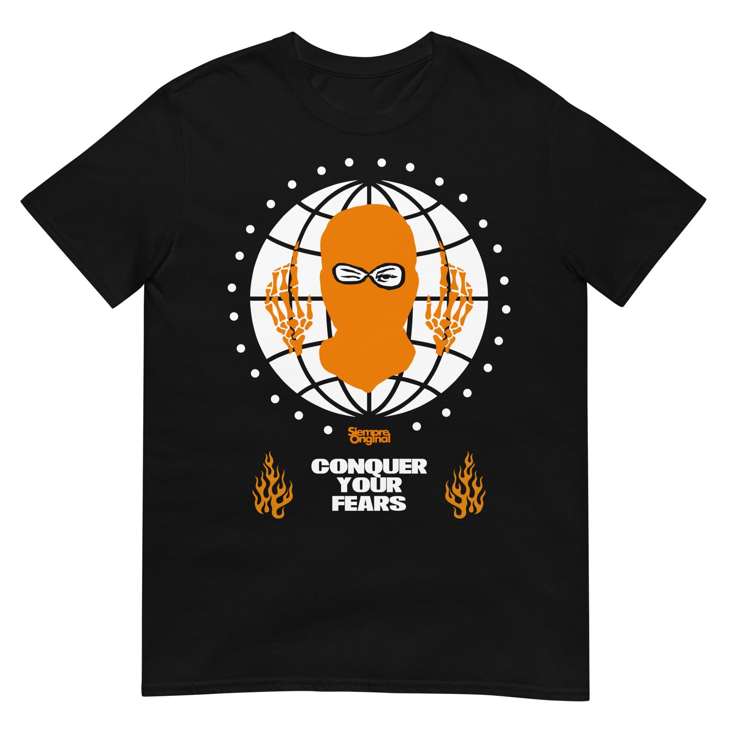 camiseta conquer your fears gangsta siempre original urban en color negro