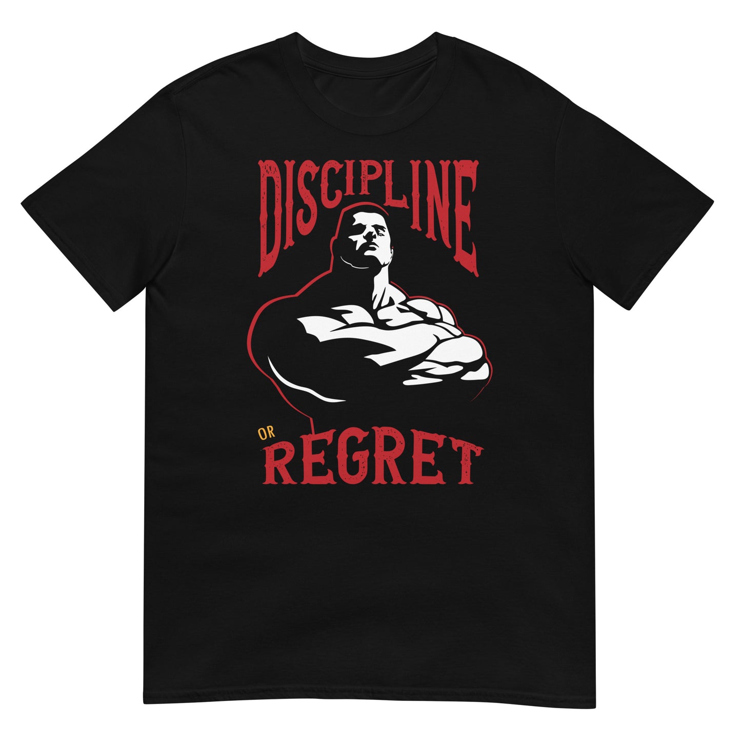 camiseta discipline or regret disciplina gym gimnasio fitness en color negro