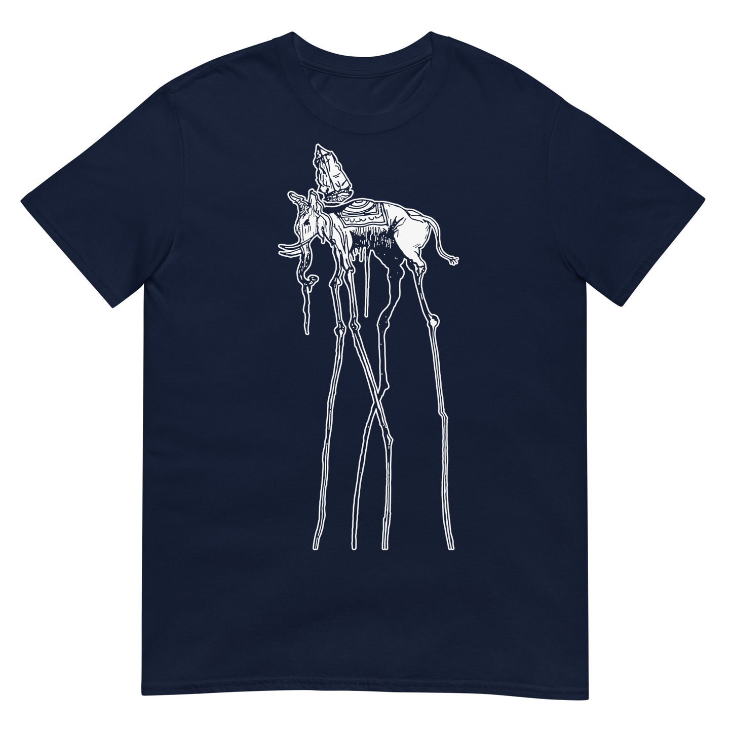 camiseta elefante surrealista salvador dali en color azul marino