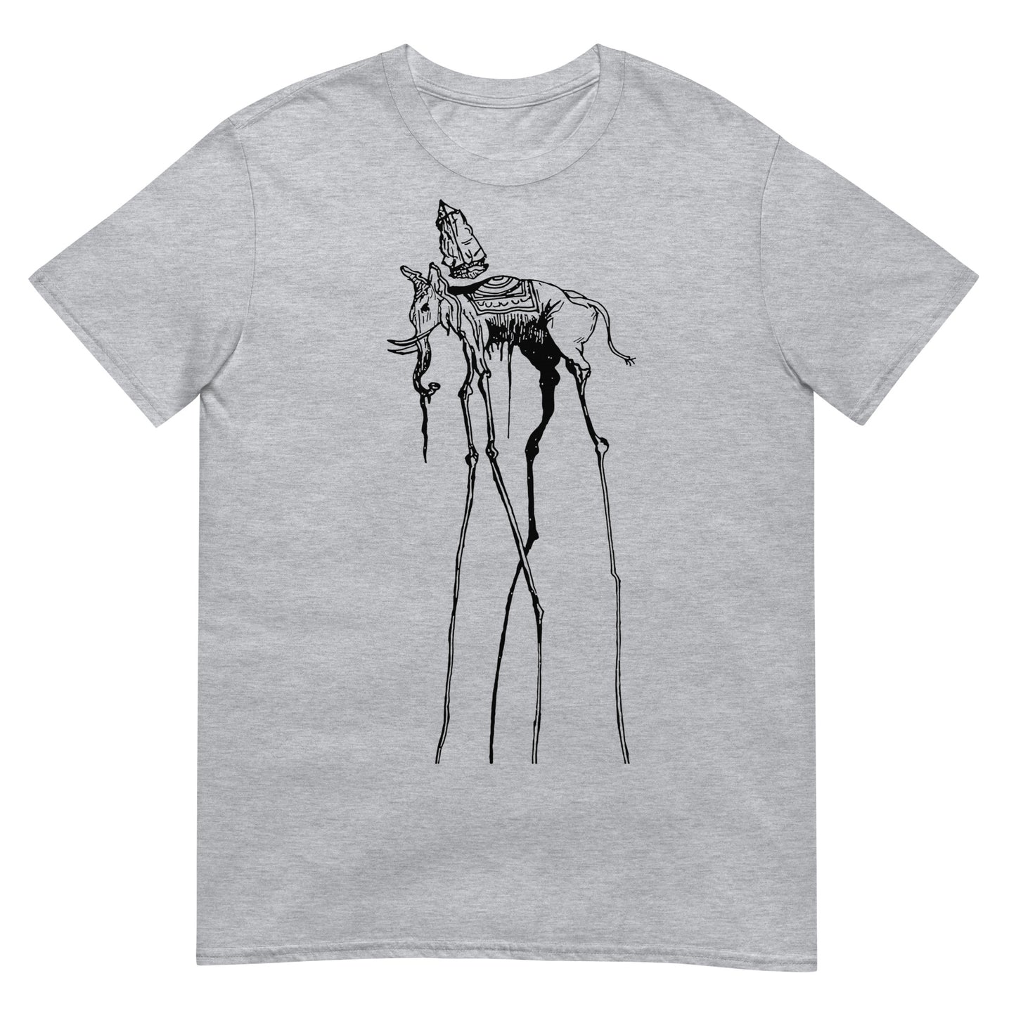 camiseta elefante surrealista salvador dali en color gris