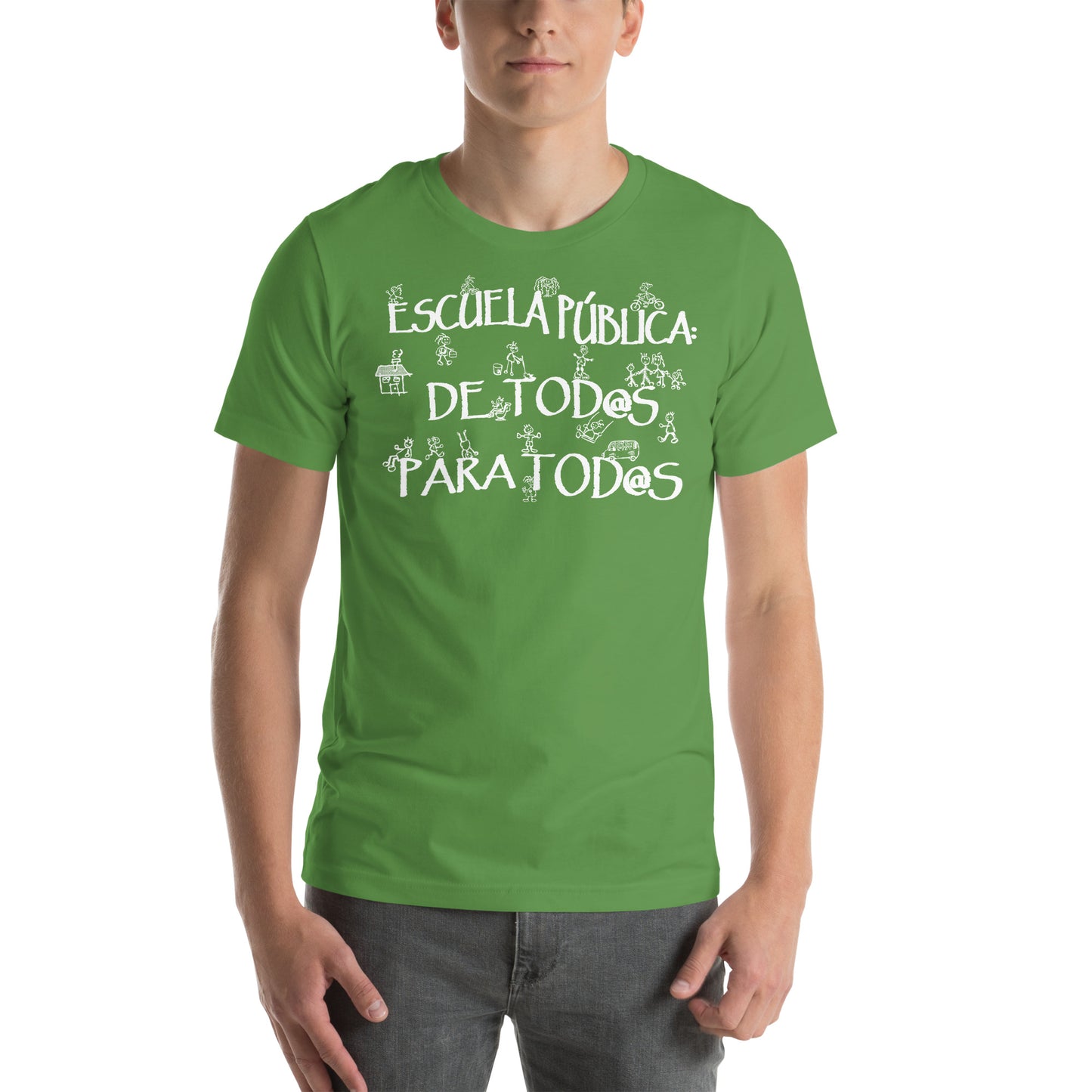 hombre con camiseta escuela publica educacion publica marea verde