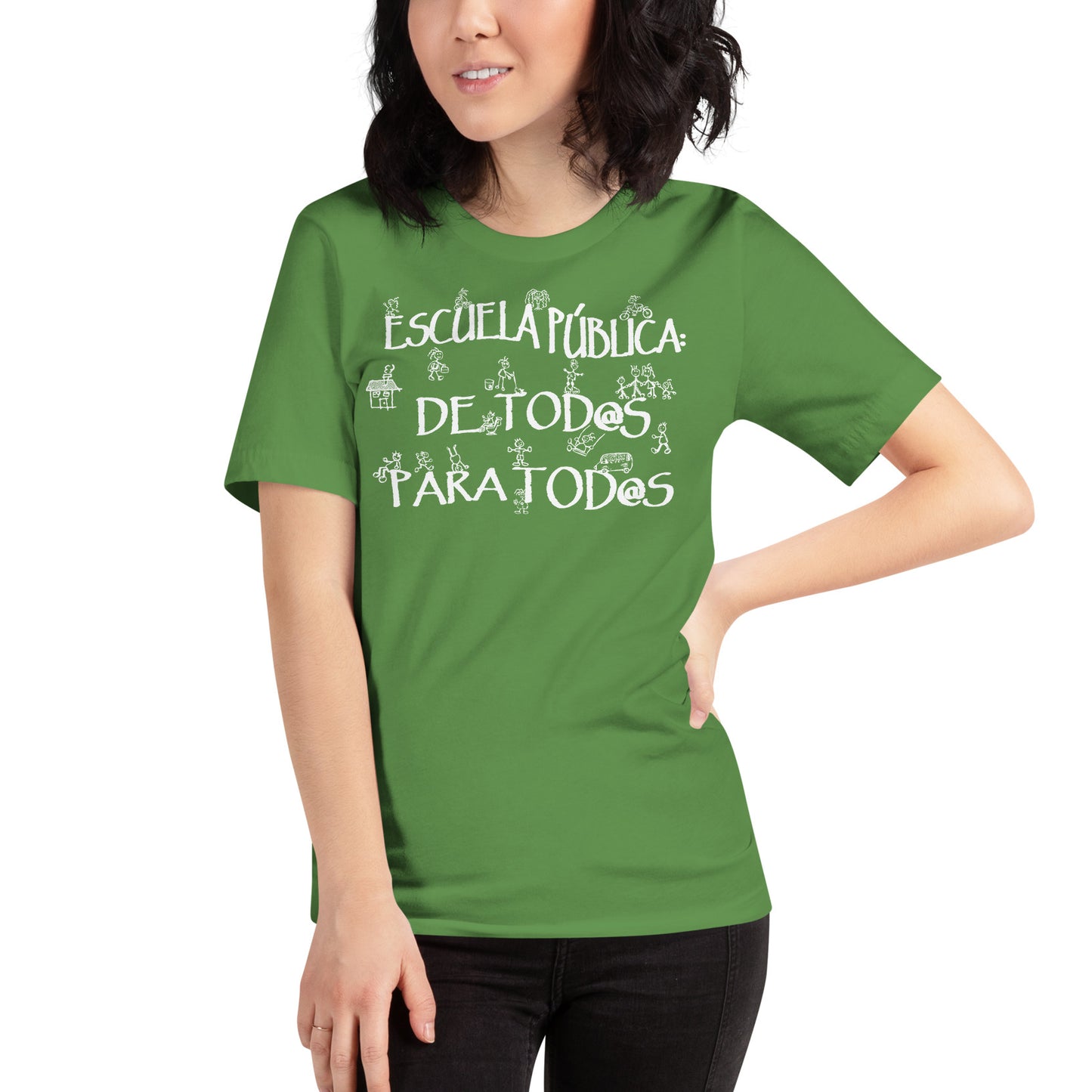 mujer con camiseta escuela publica educacion publica marea verde