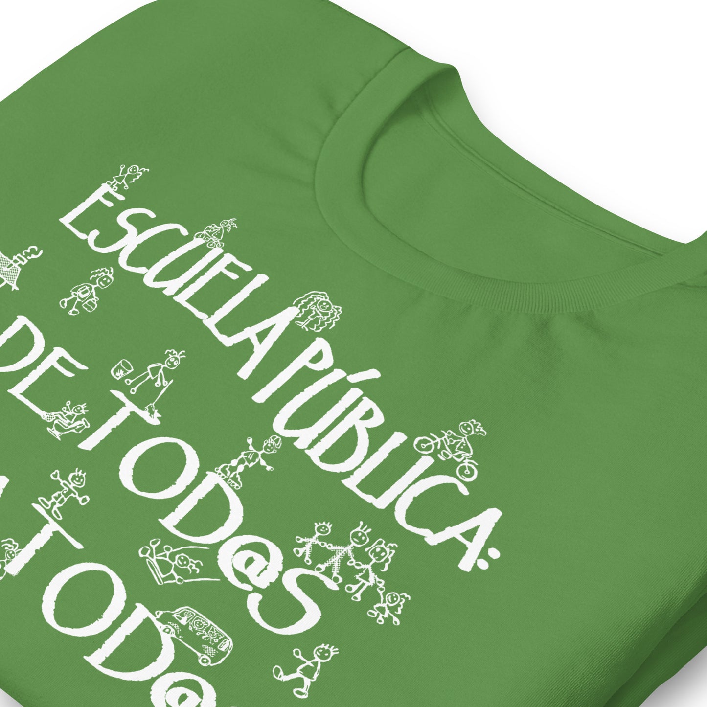 detalle de camiseta escuela publica educacion publica marea verde