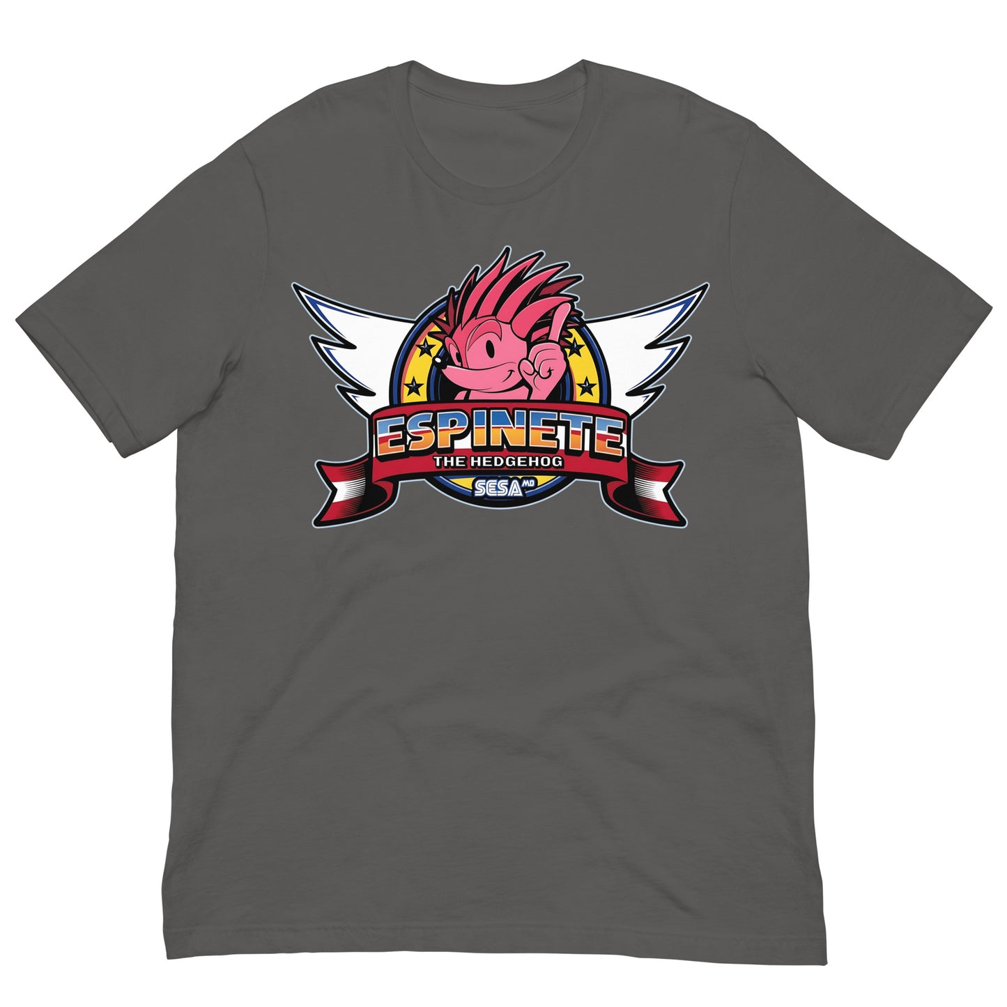 camiseta espinete estilo sonic gris