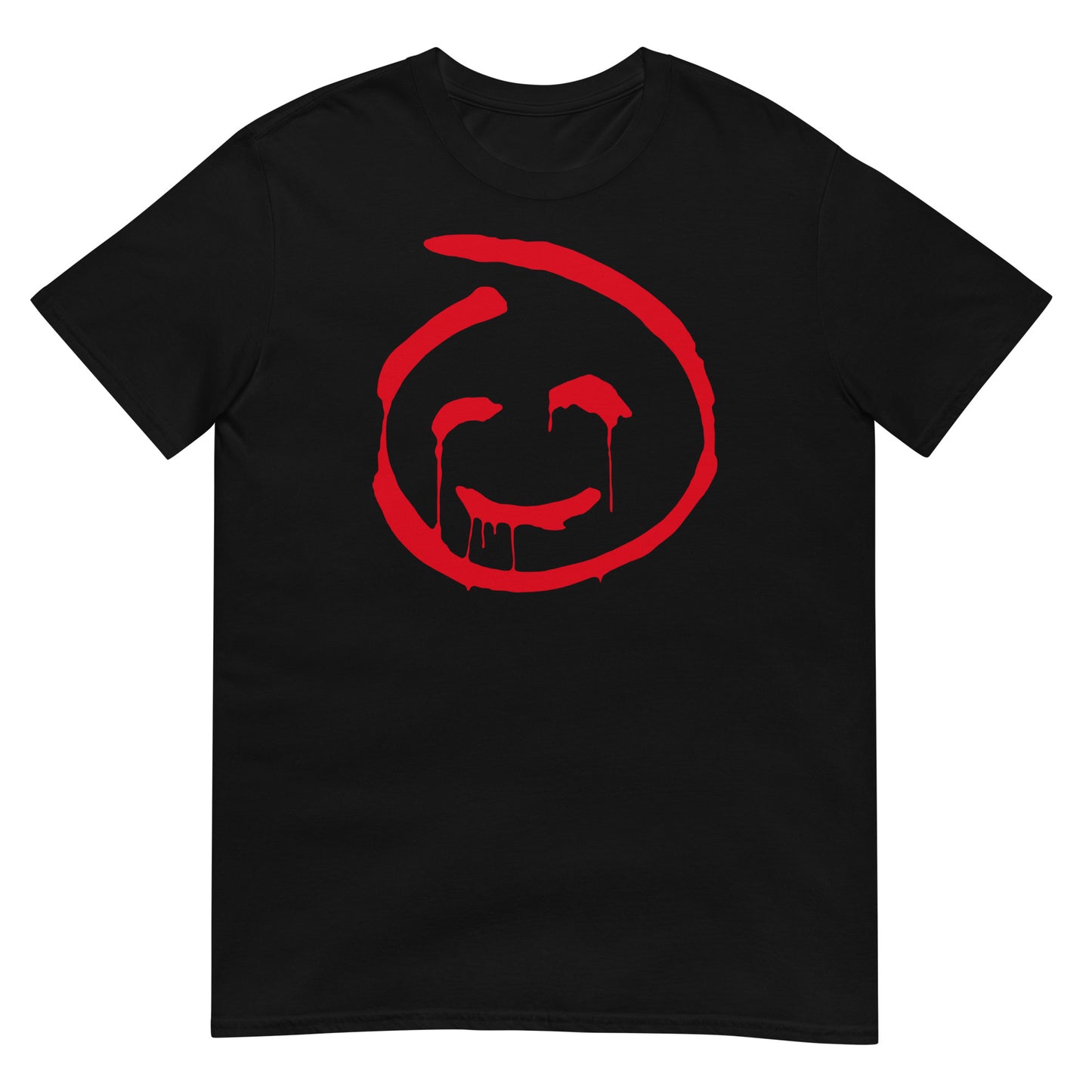 camiseta firma sonrisa roja sangre negra