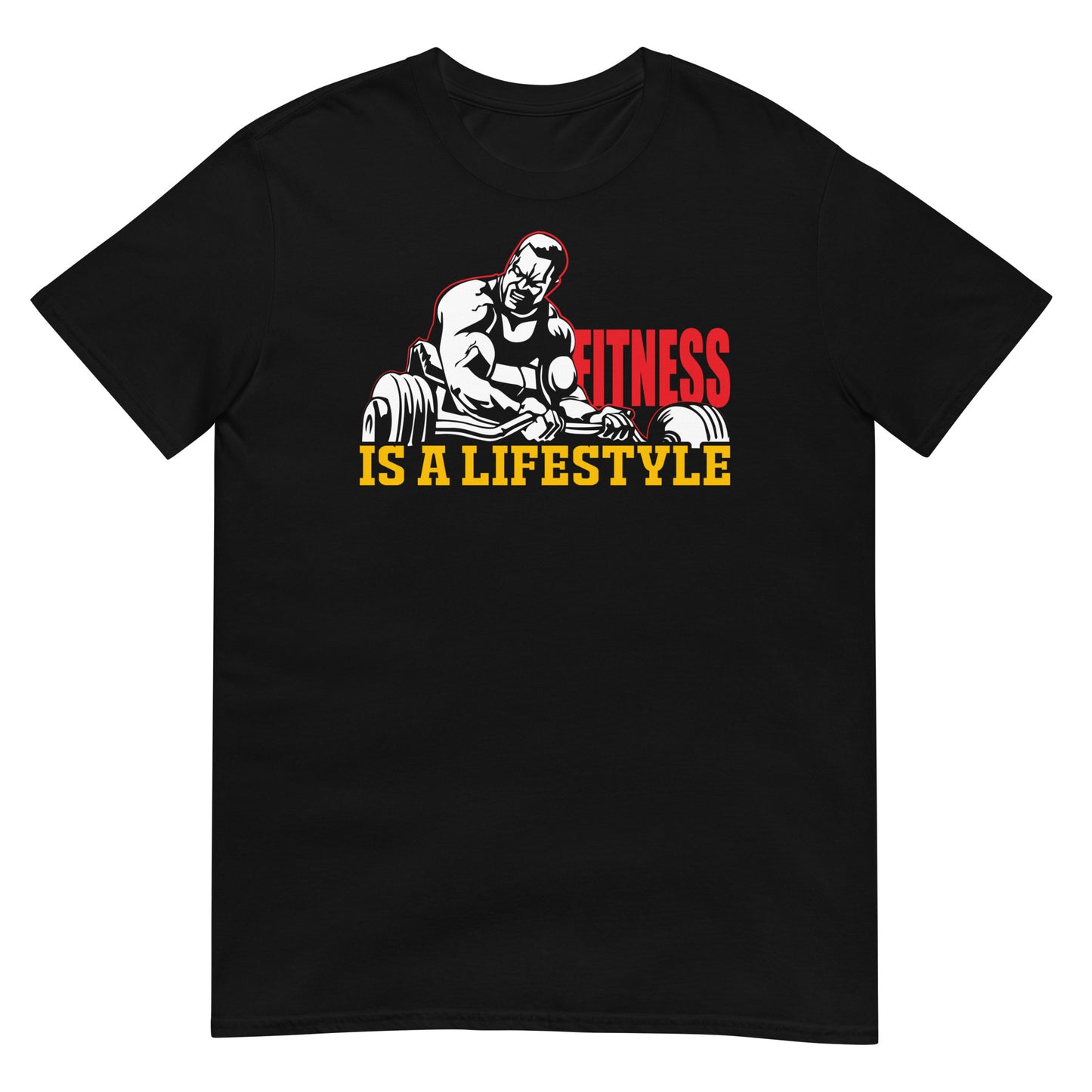 camiseta fitness is a lifestyle gym gimnasio en color negro