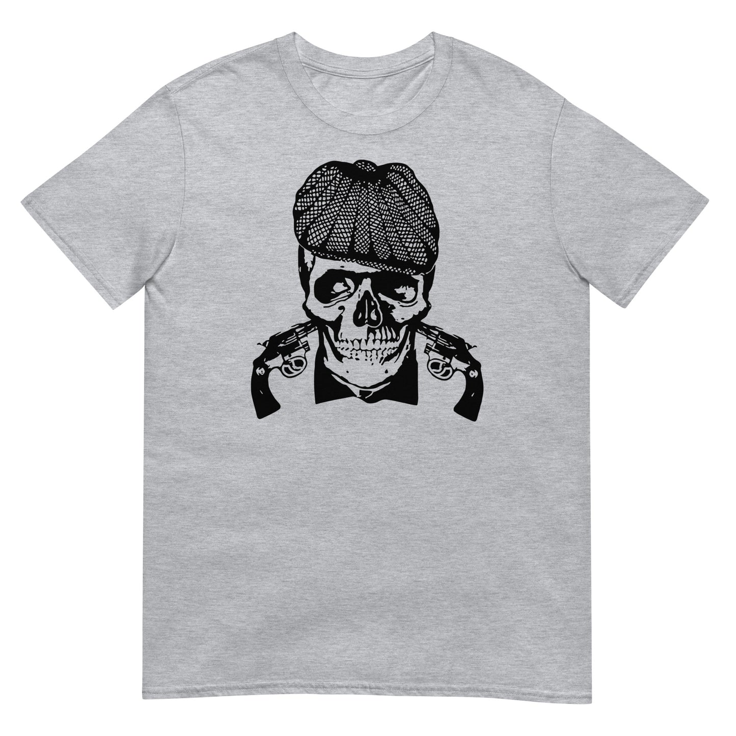 camiseta gangster calavera boina gris