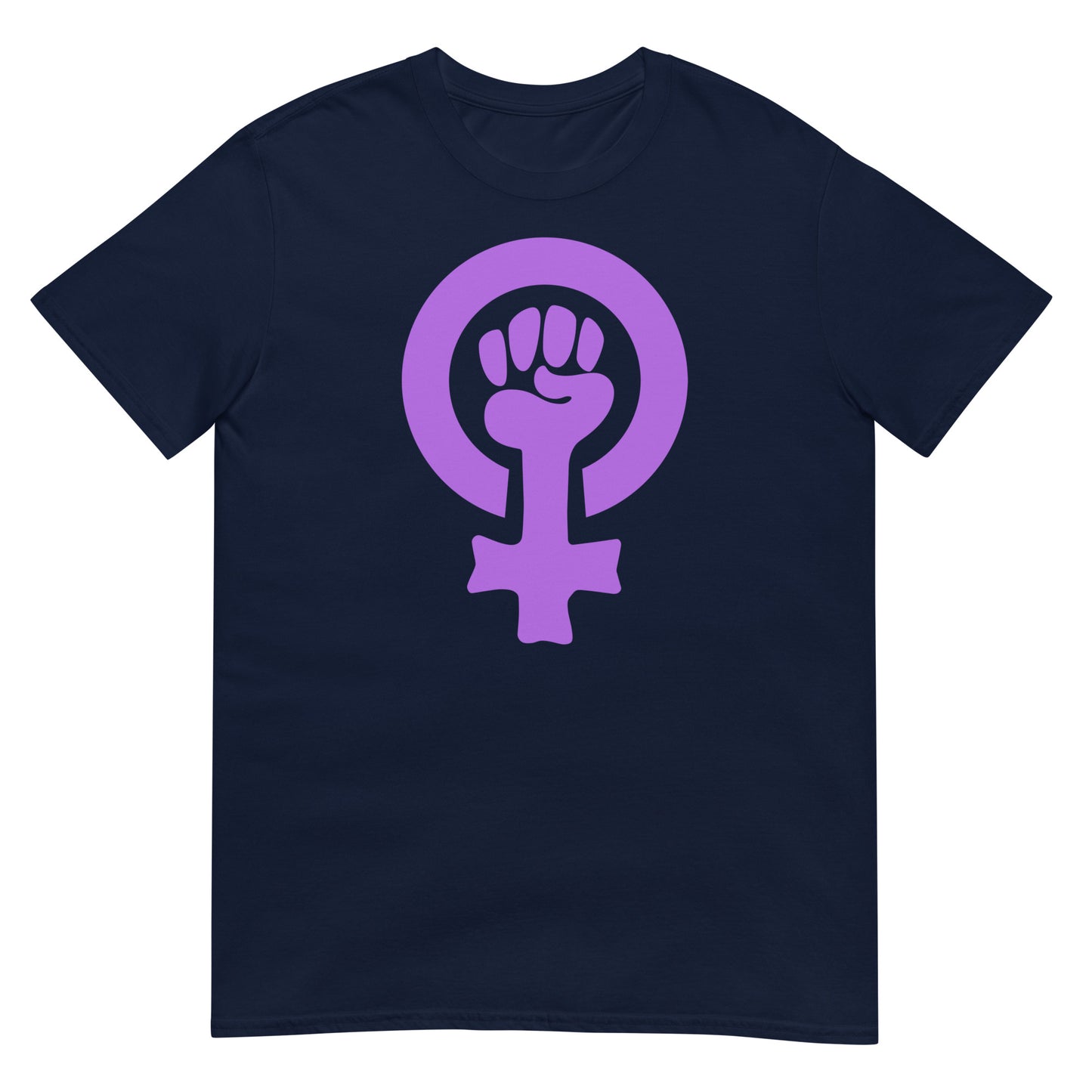 camiseta girl power simbolo feminista azul marino