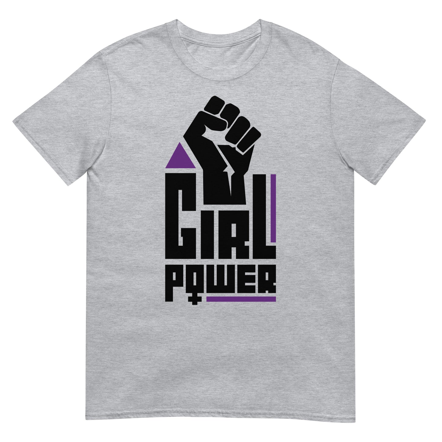 camiseta girl power tipografica gris