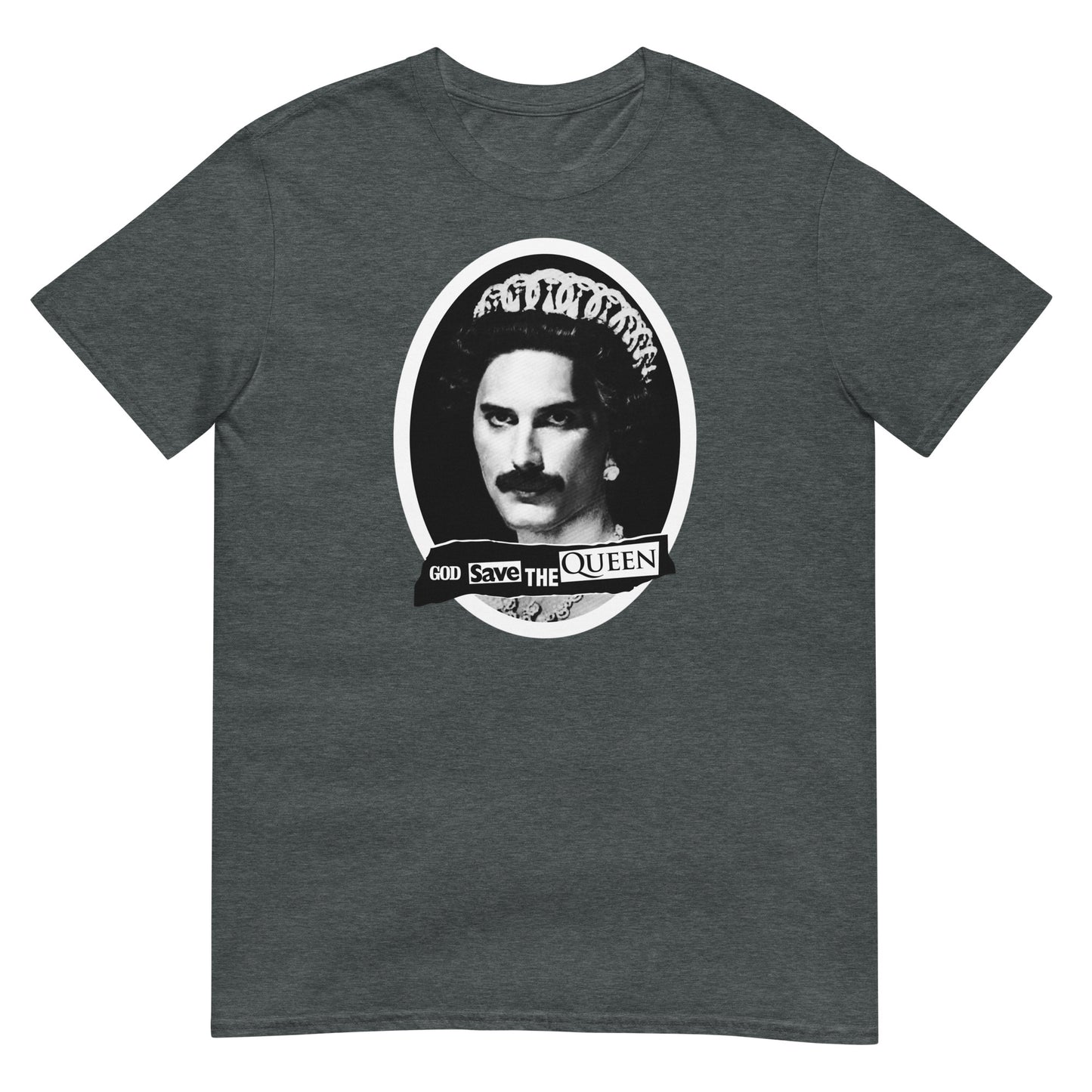 camiseta god save the queen freddy mercury gris oscuro