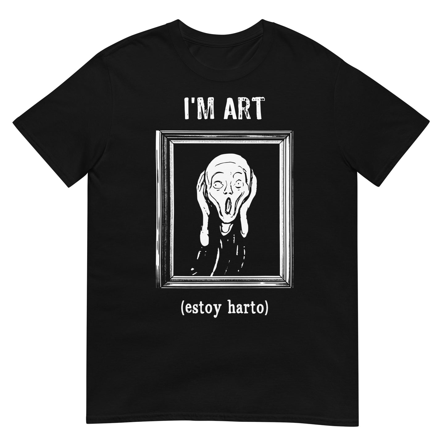 camiseta im art estoy harto el grito munch en color negro
