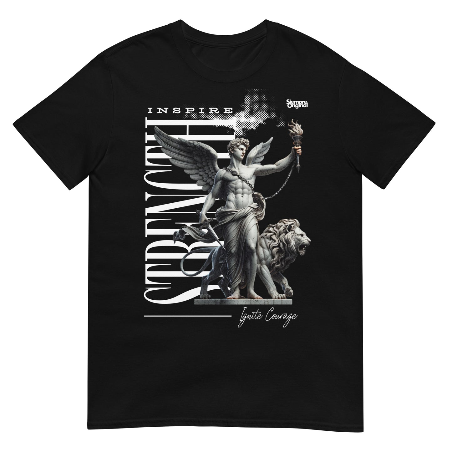 camiseta inspire strength angel siempre original urban en color negro