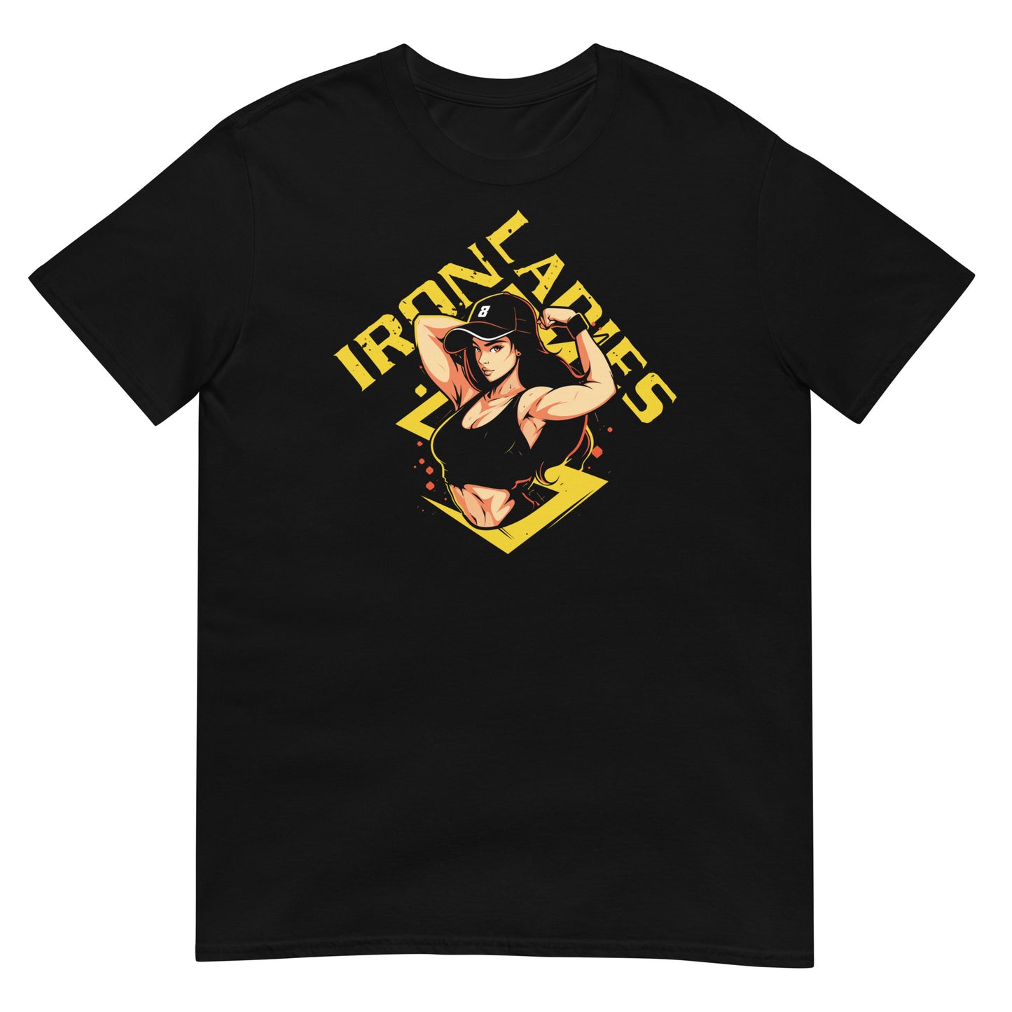 camiseta iron ladies gym gimnasio fitness en color negro