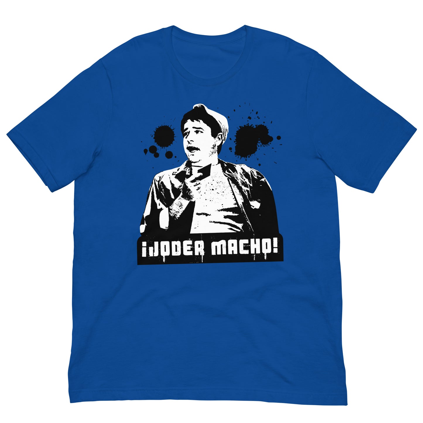 camiseta joder macho benito manos a la obra manolo en color azul royal