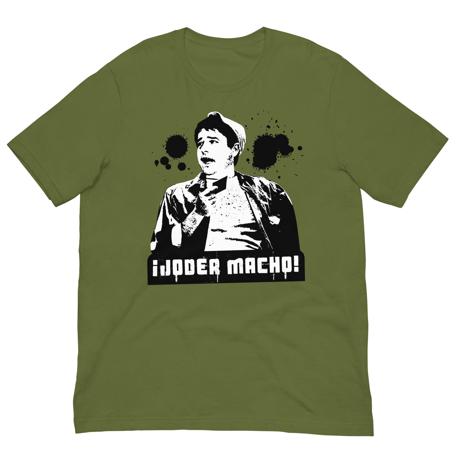 camiseta joder macho benito manos a la obra manolo en color verde oliva