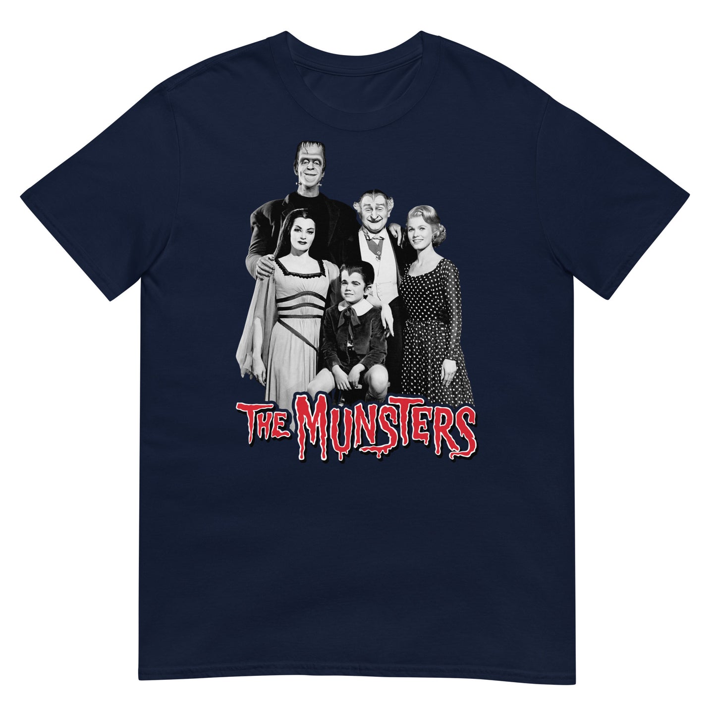 camiseta la familia monster retro azul marino