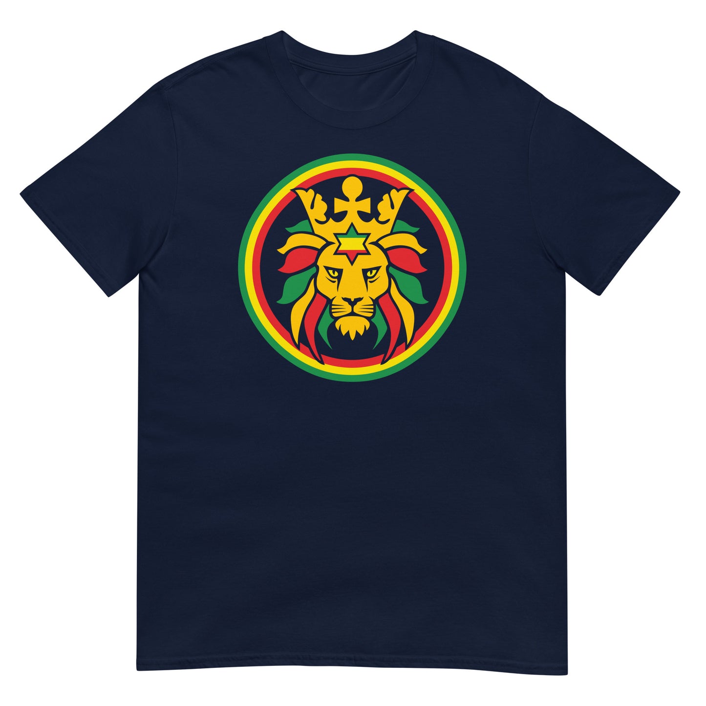camiseta leon de juda reggae azul marino