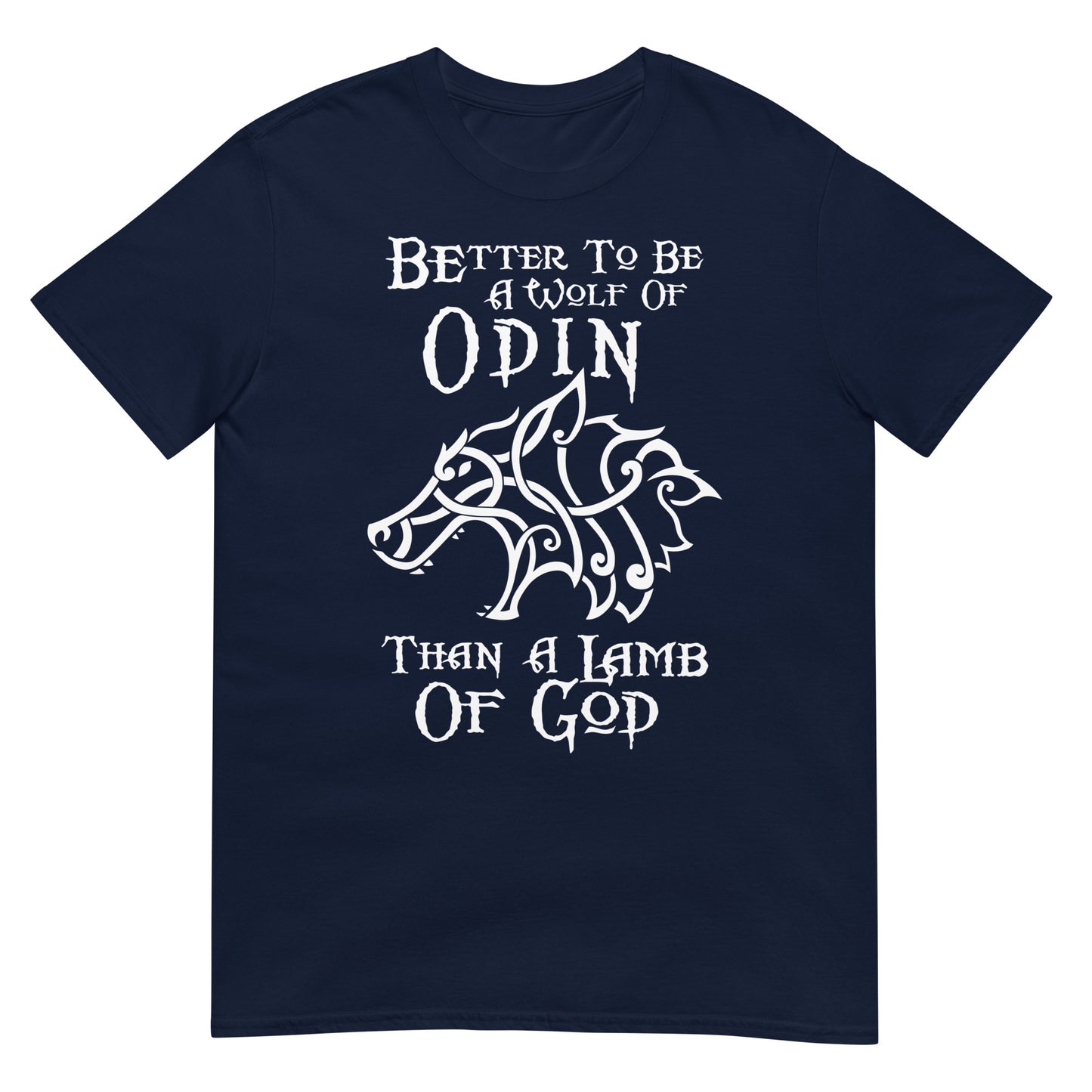 camiseta lobo de odin vikingo azul marino