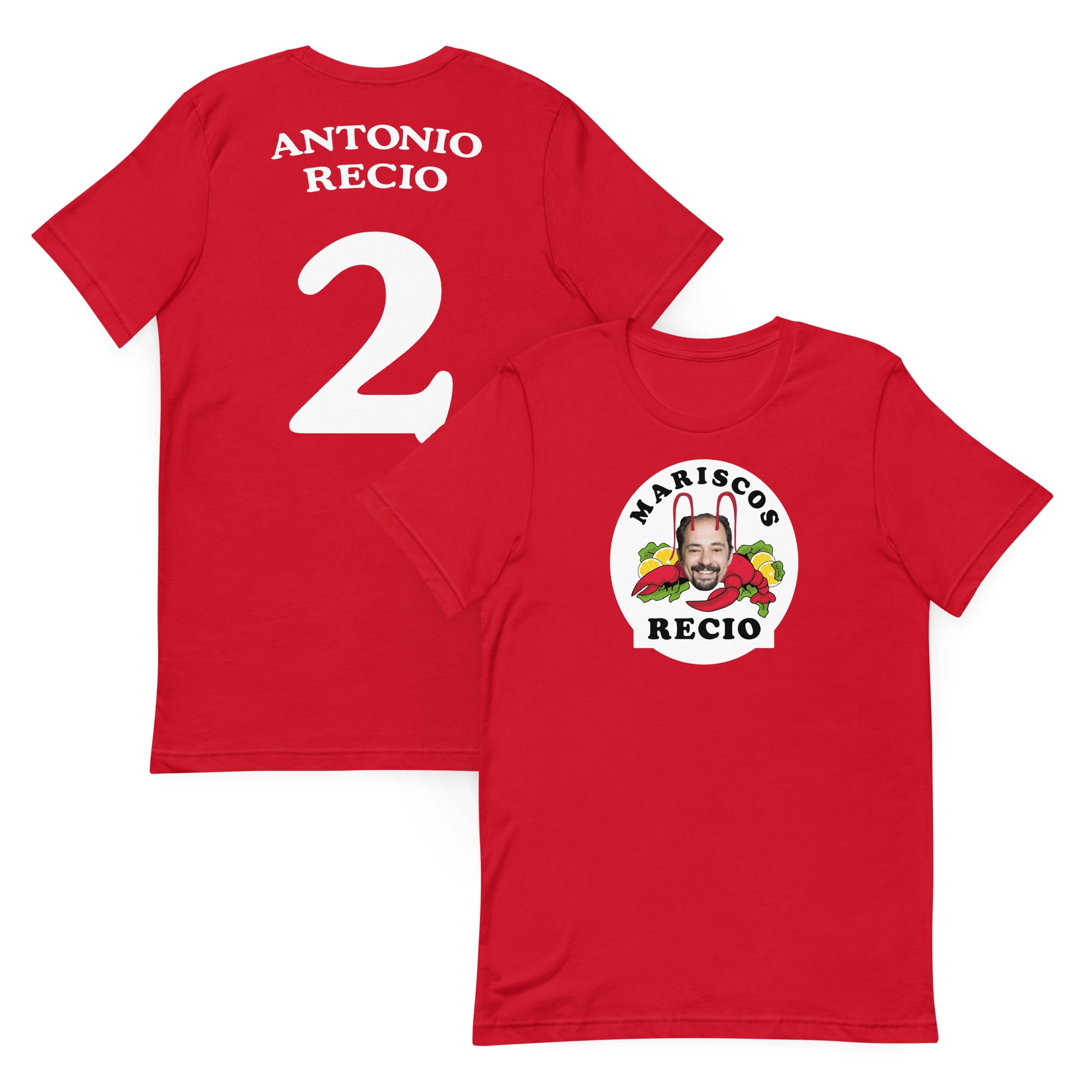camiseta los leones de montepinar antonio recio mariscos recio la que se avecina en color rojo