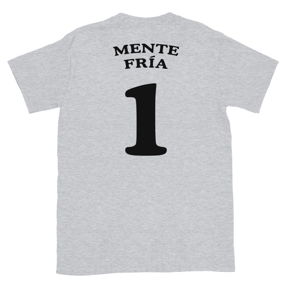 trasera de camiseta los leones de montepinar mente fria maxi mariscos recio la que se avecina en color gris