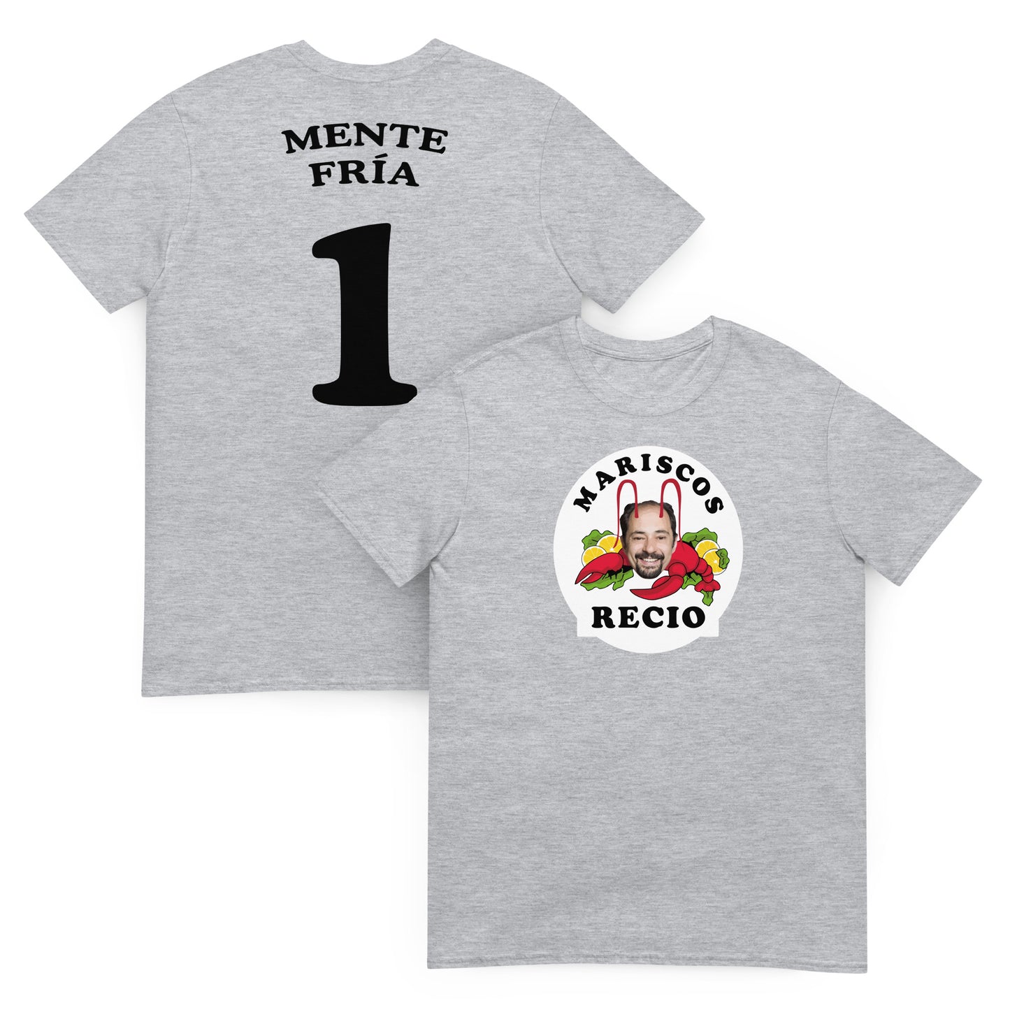 camiseta los leones de montepinar mente fria maxi mariscos recio la que se avecina en color gris