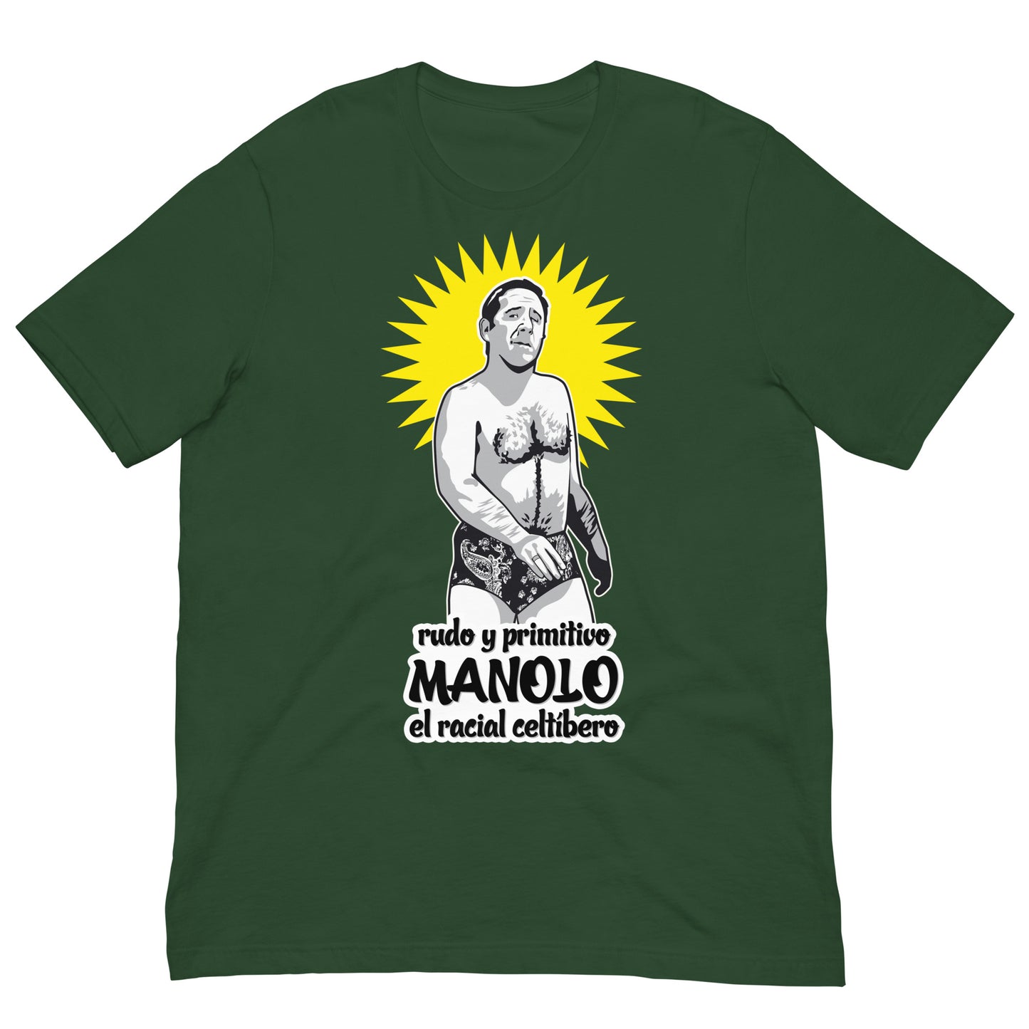 camiseta manolo la nuit el racial celtibero alfredo landa en color verde botella