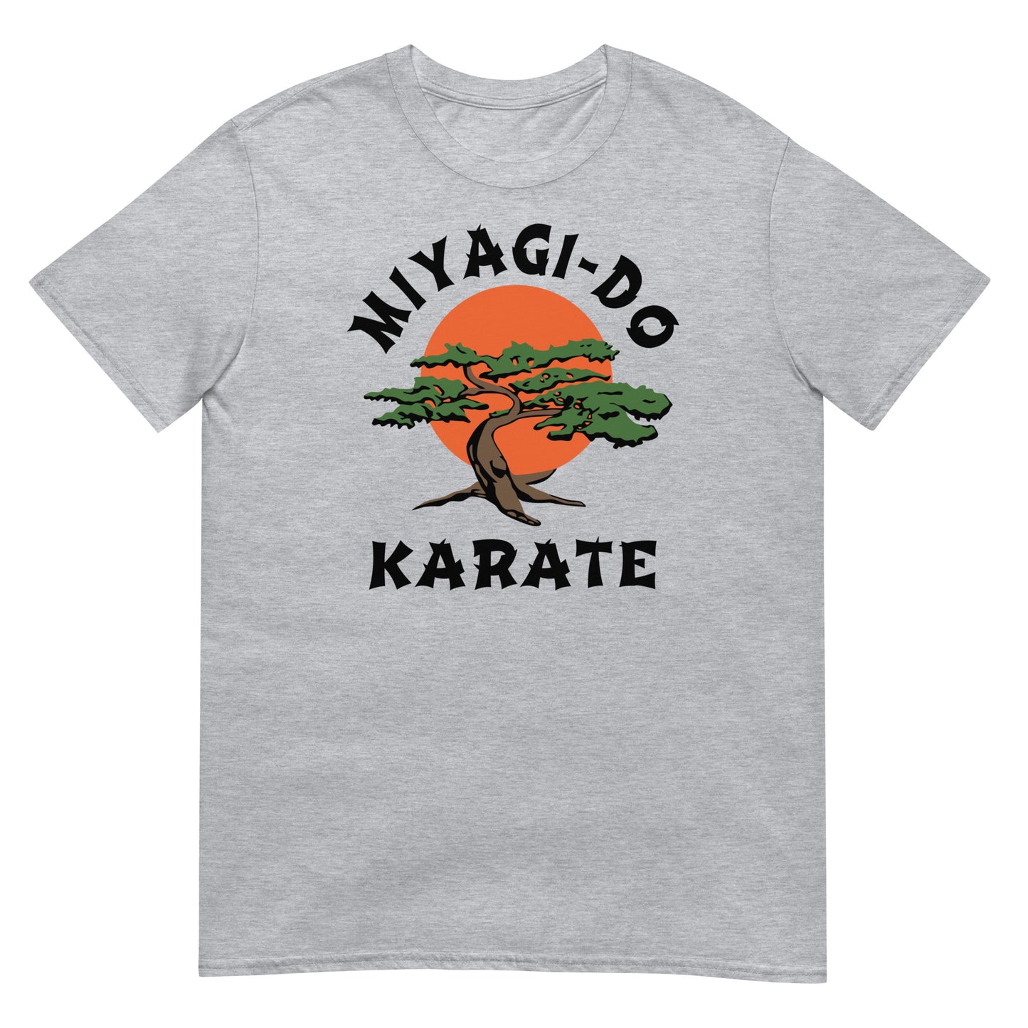 camiseta miyagi do karate bonsai cobra kai en color gris