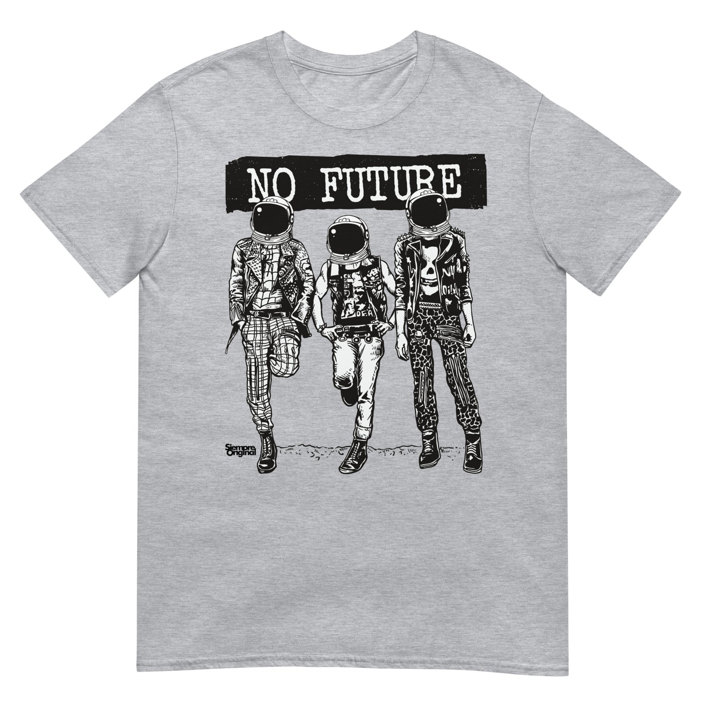 camiseta no future punk astronauts astronauta siempre original urban en color gris