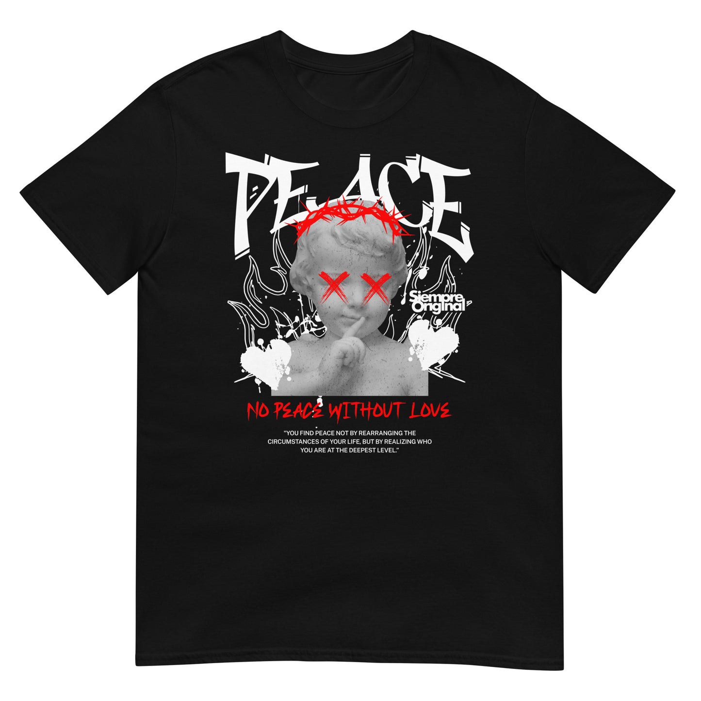 camiseta no peace without love jesus siempre original urban en color negro