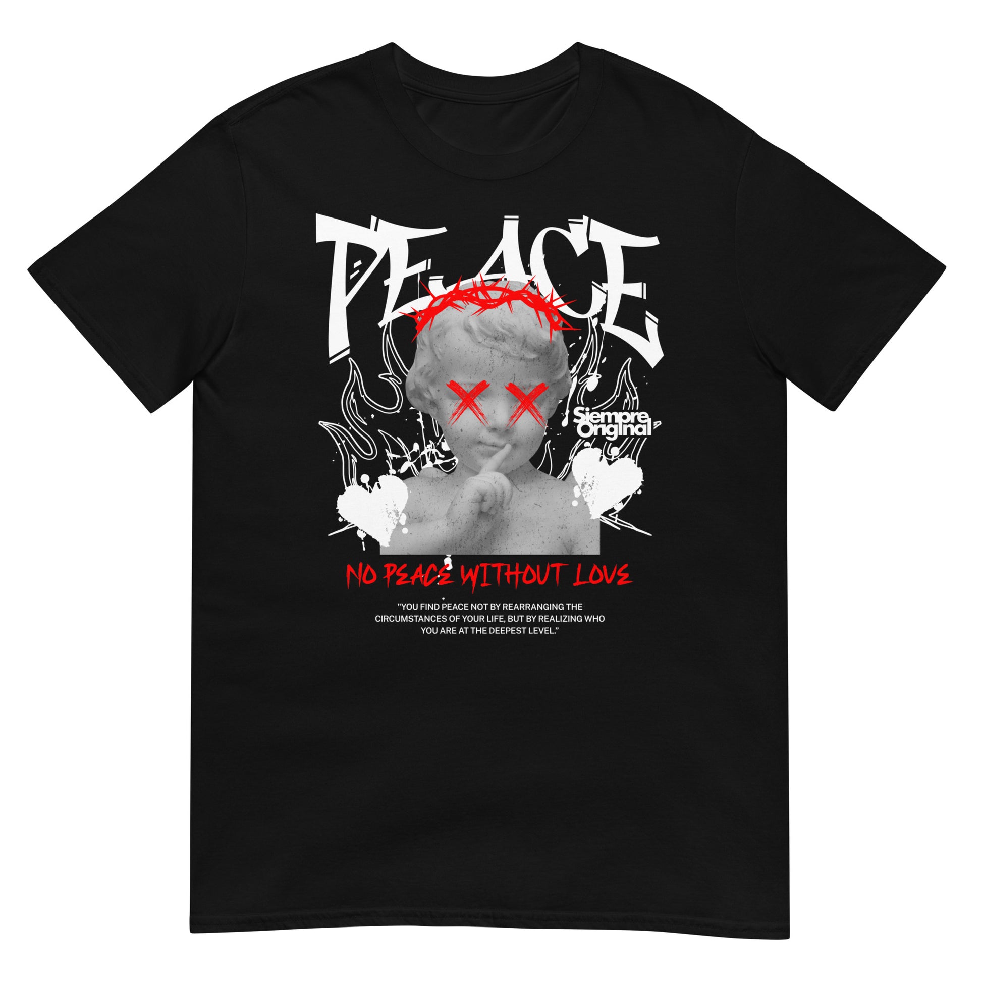 camiseta no peace without love jesus siempre original urban en color negro
