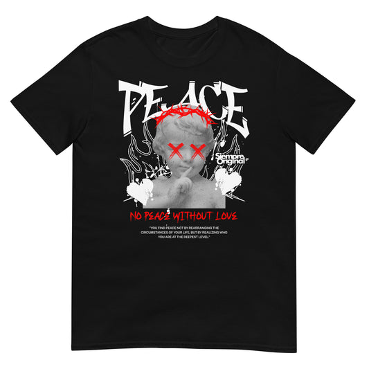 camiseta no peace without love jesus siempre original urban en color negro
