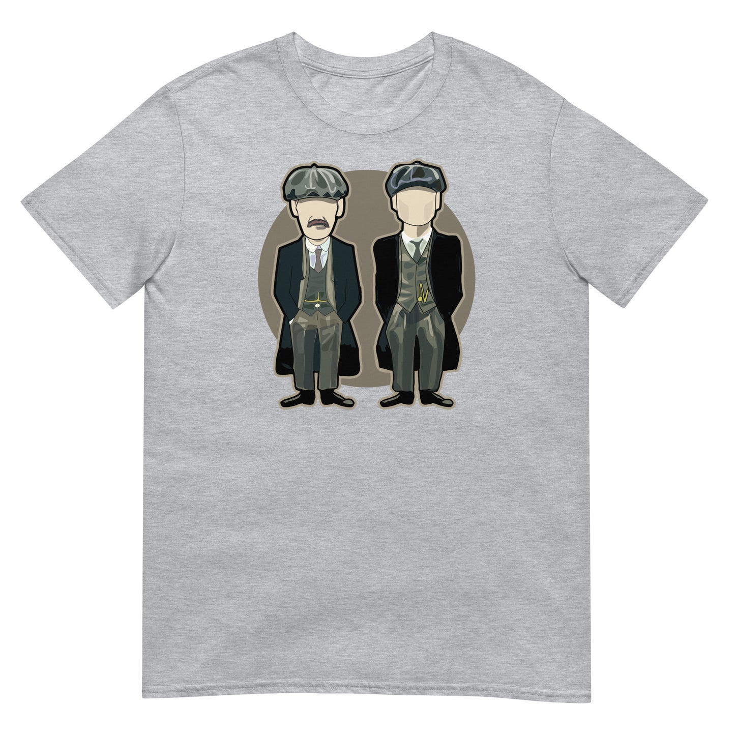 mujer con camiseta peaky blinders shelby brothers tommy arthur en color gris