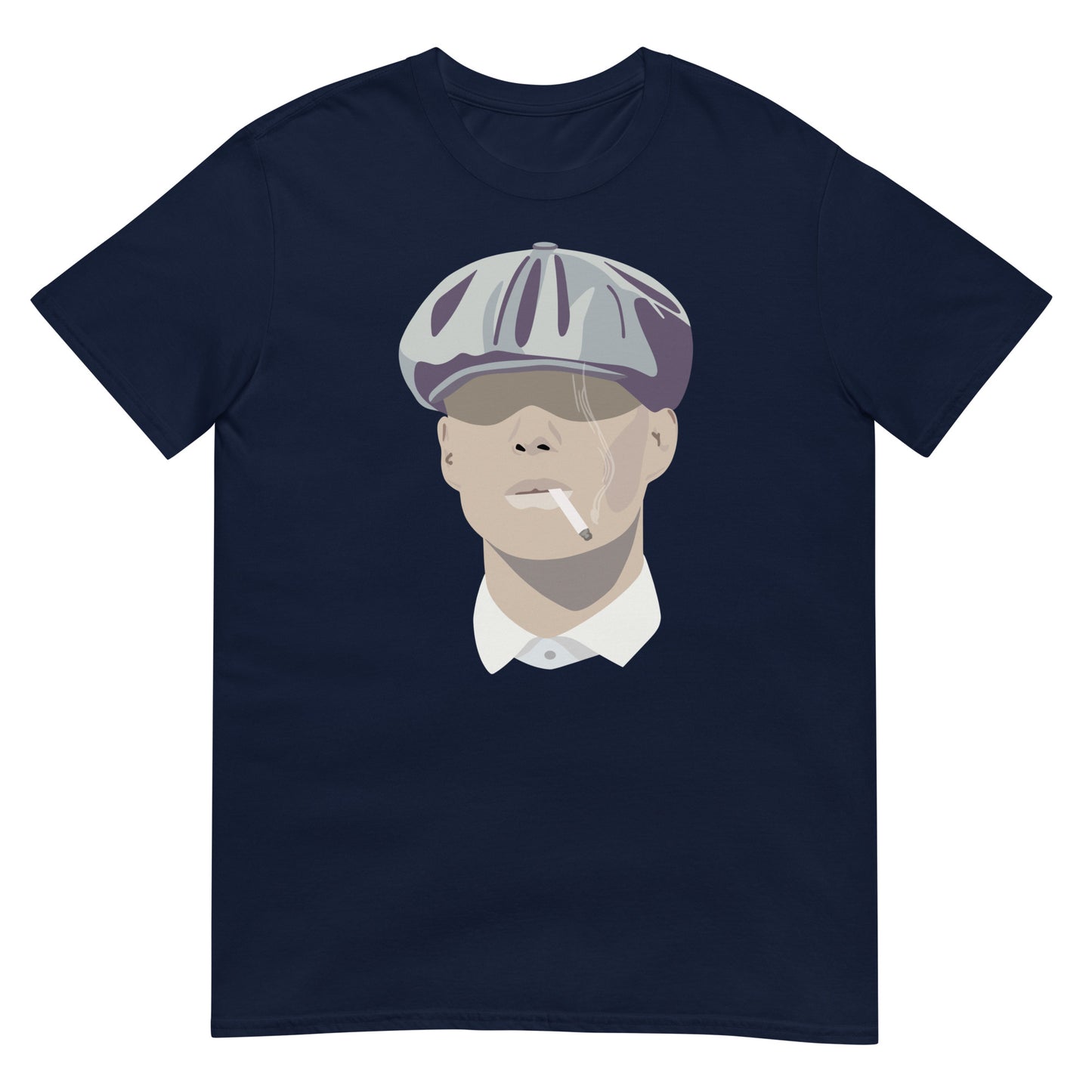 camiseta peaky blinders tommy shelby con cigarro en color azul marino