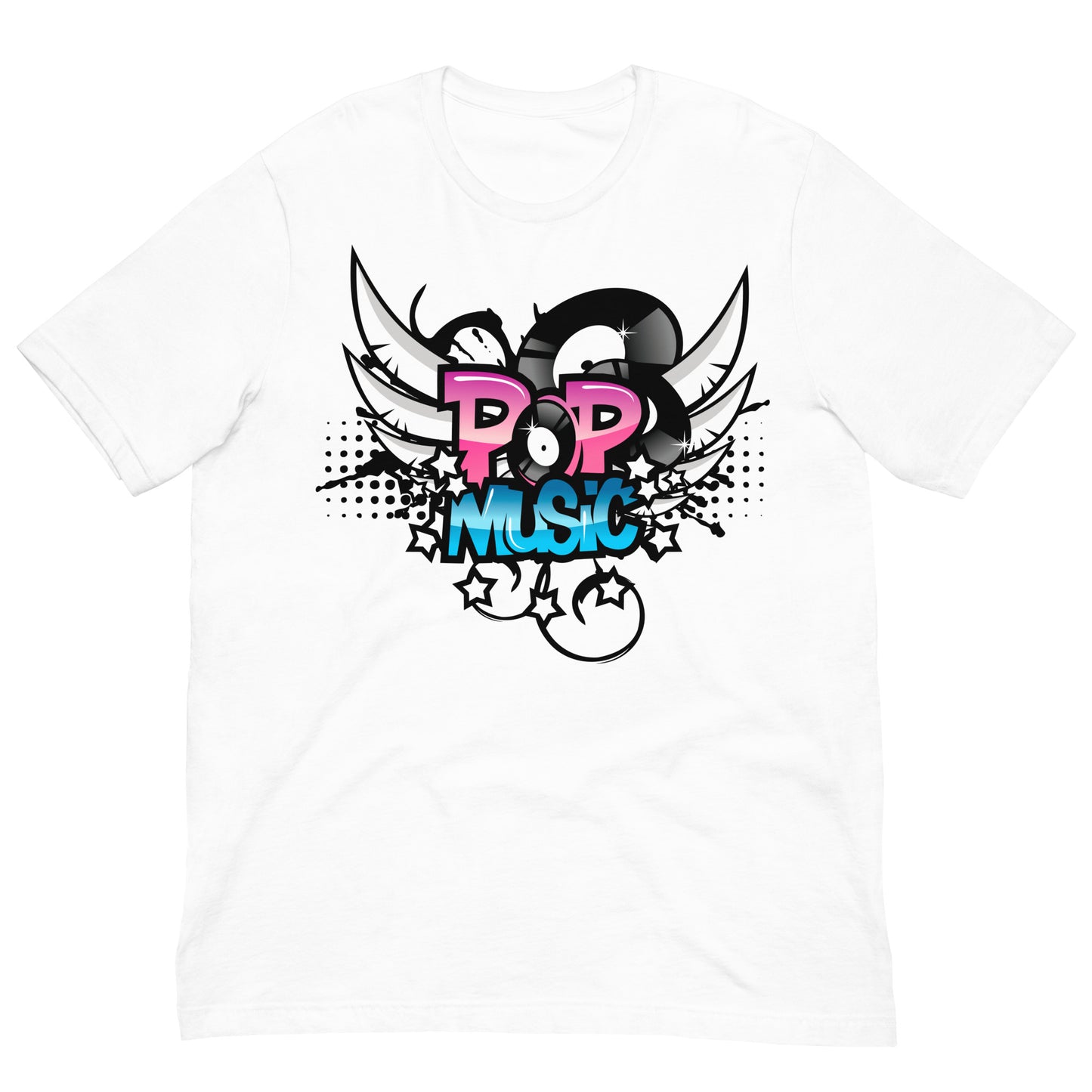 camiseta pop music blanca