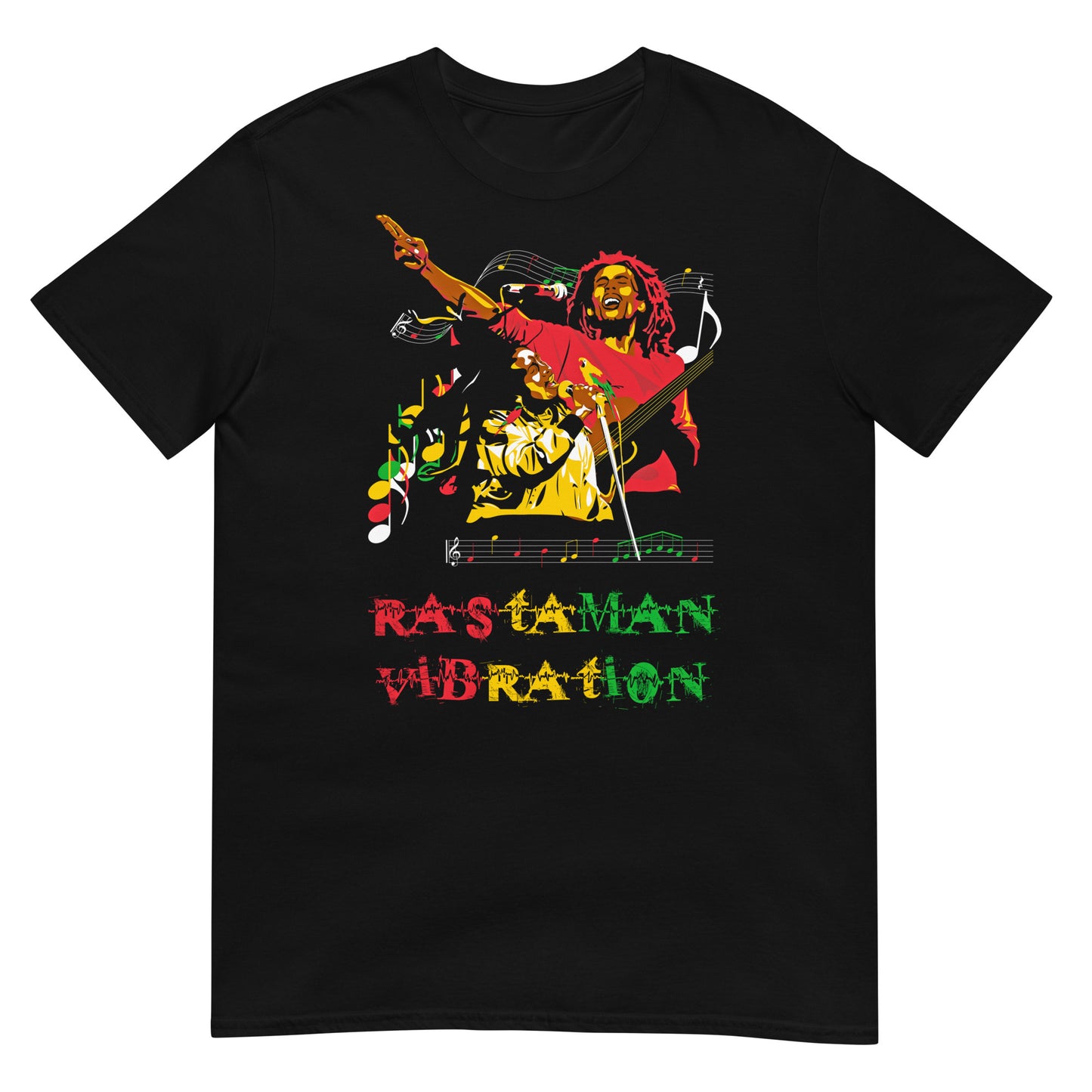 camiseta rastaman vibration bob marley en color negro
