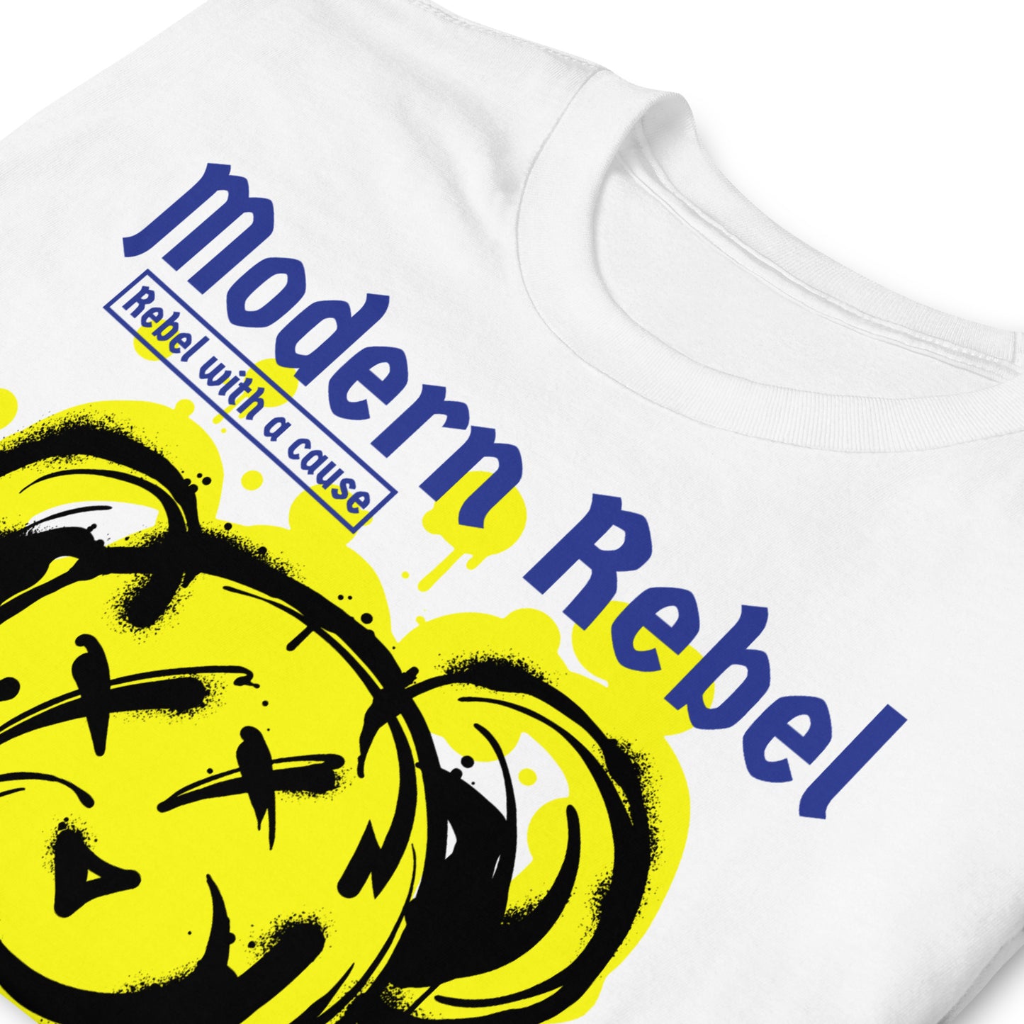 detalle de camiseta rebel with a cause teddy bear siempre original urban en color blanco