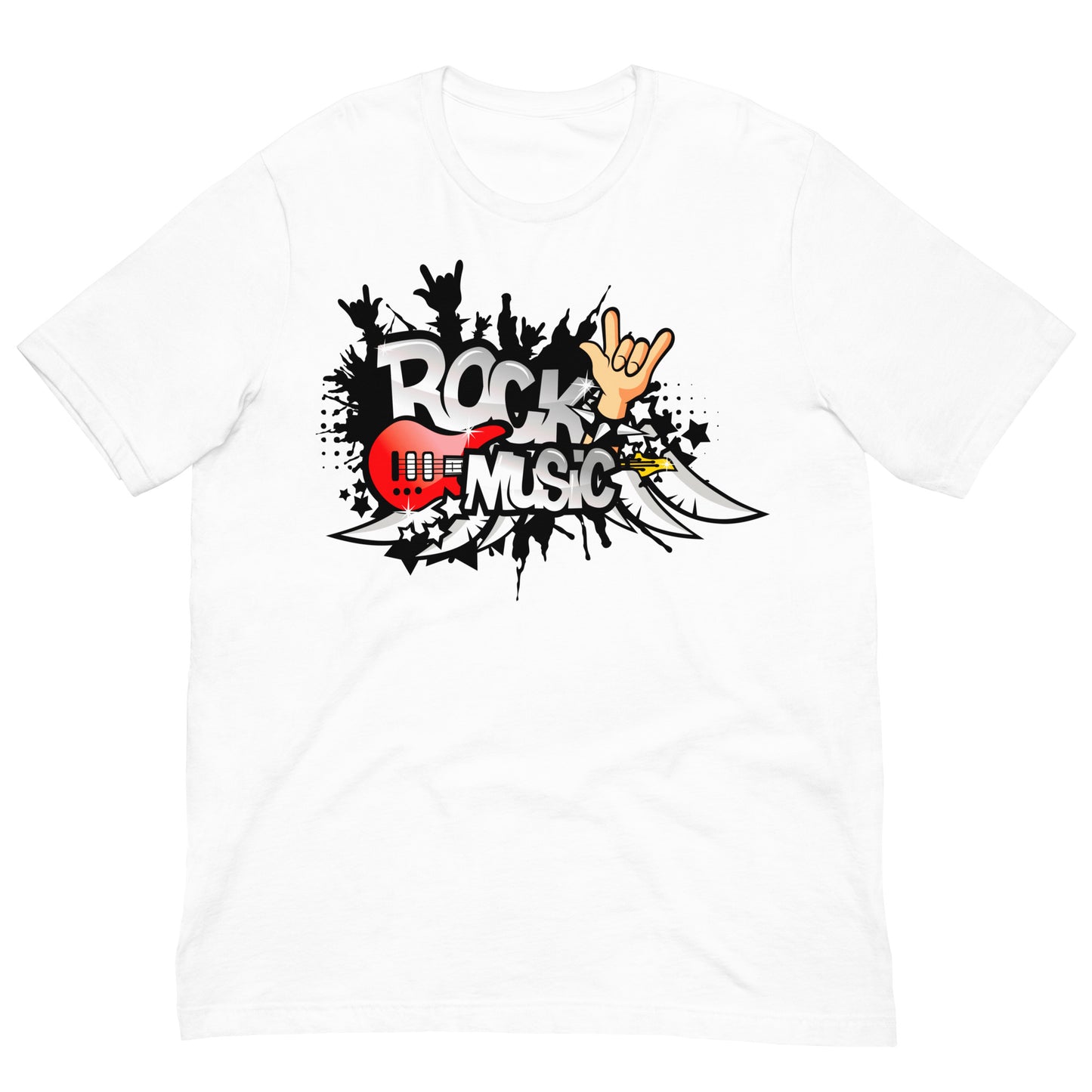 camiseta rock music blanca