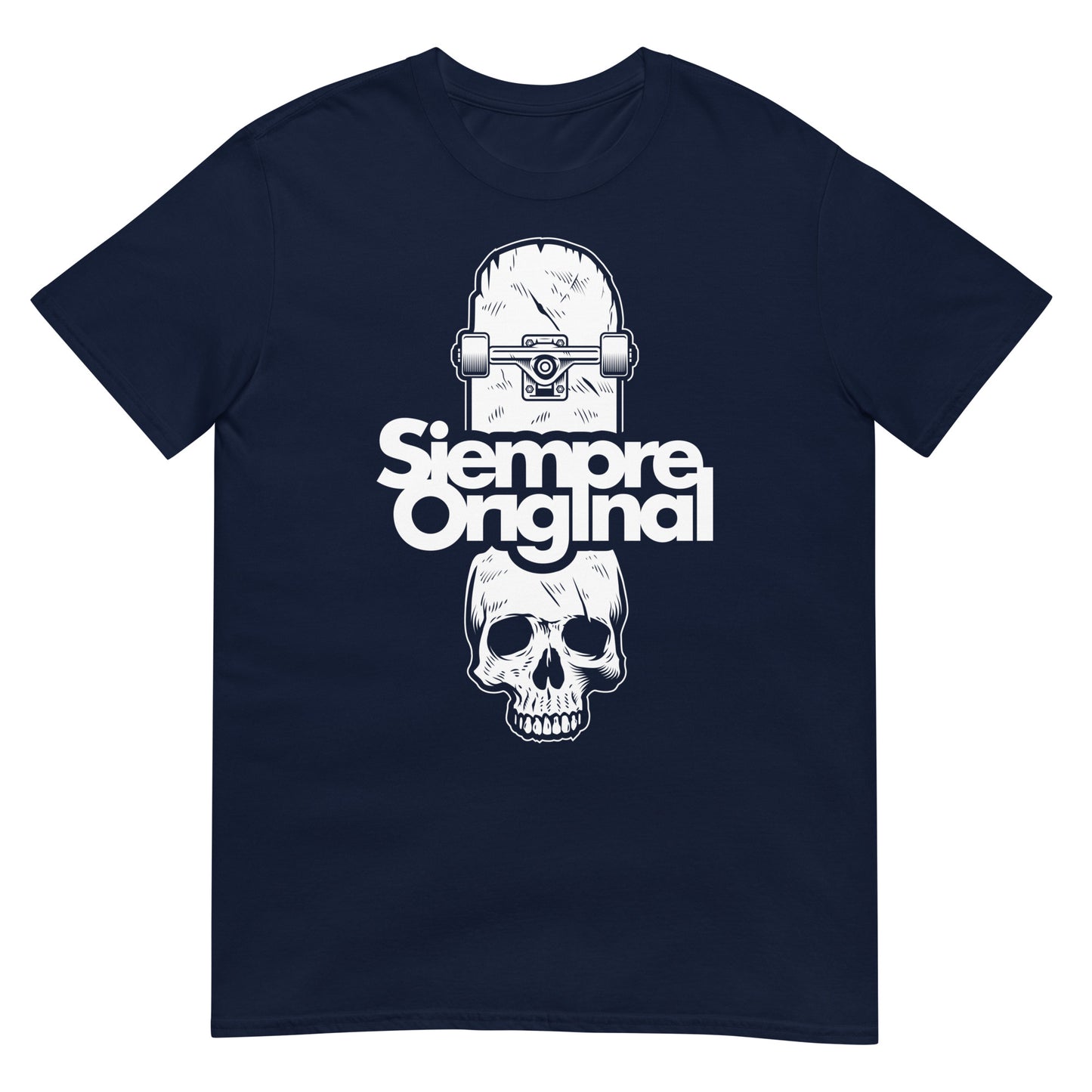 camiseta skate or die calavera azul marino