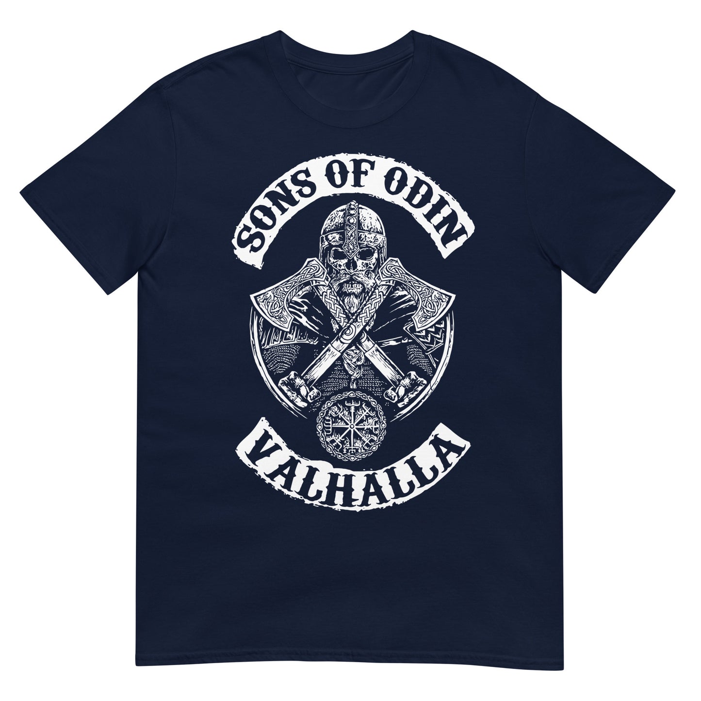 camiseta sons of odin valhalla vikingo azul marino