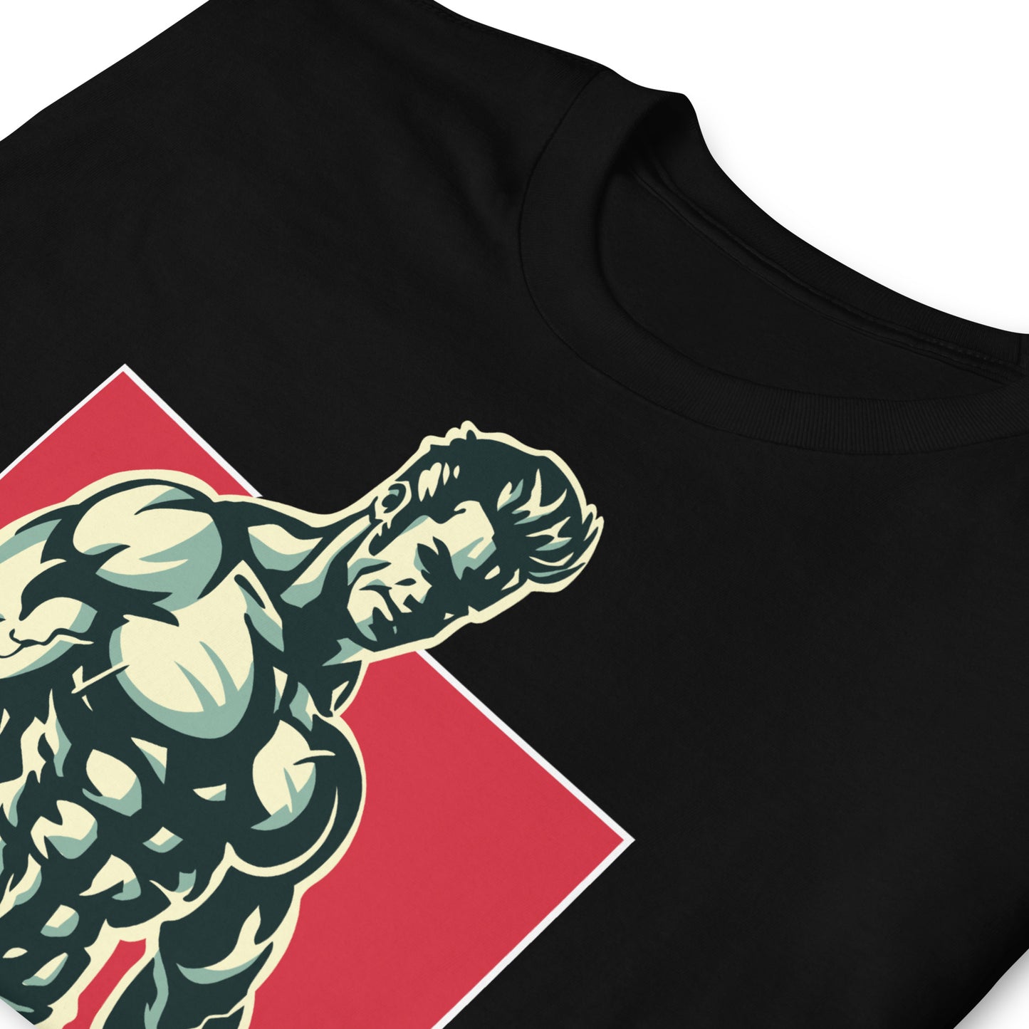detalle de camiseta stay wild gym gimnasio fitness en color negro