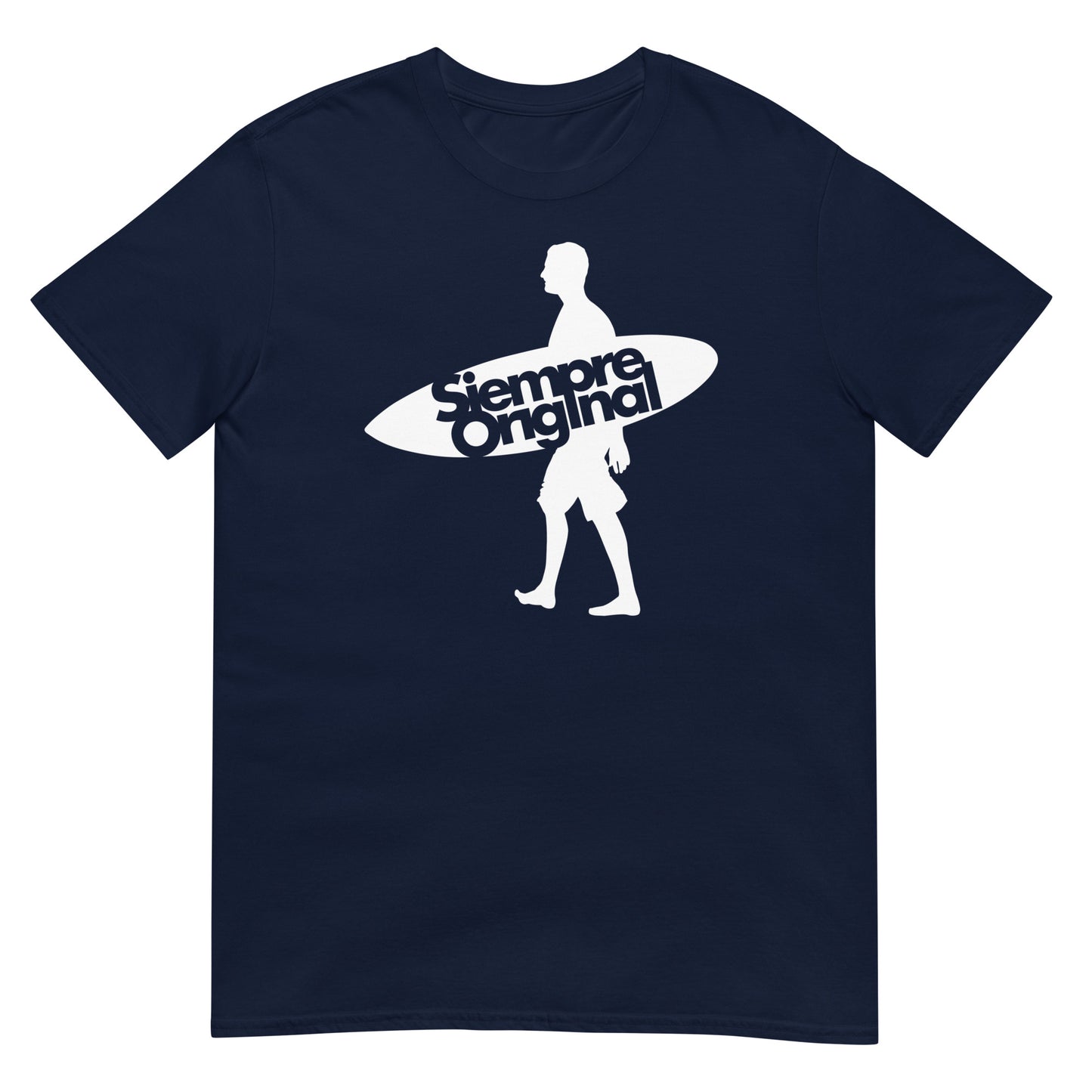 camiseta surfista tabla azul marino