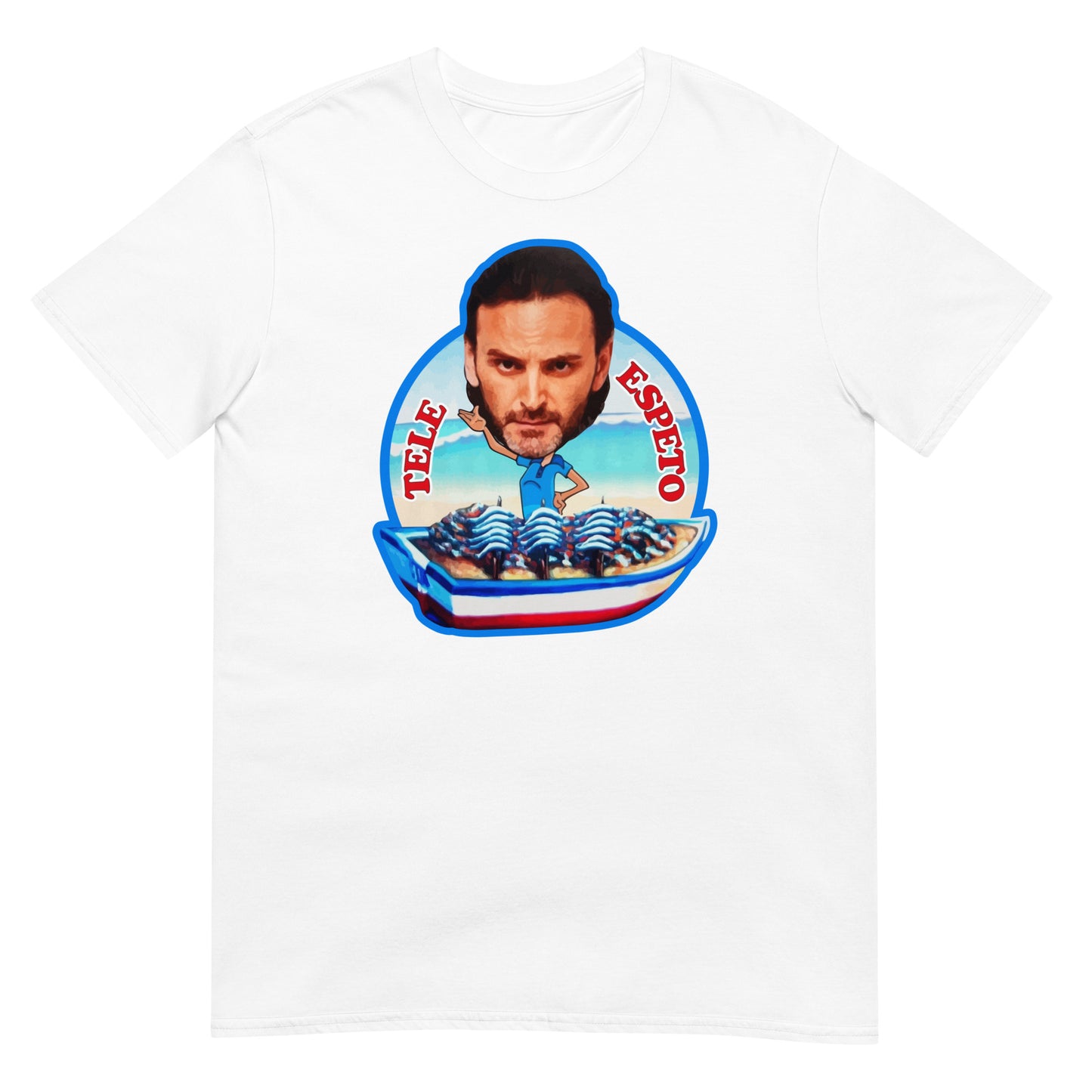 camiseta de tele espeto fermin trujillo de la que se avecina en color blanco